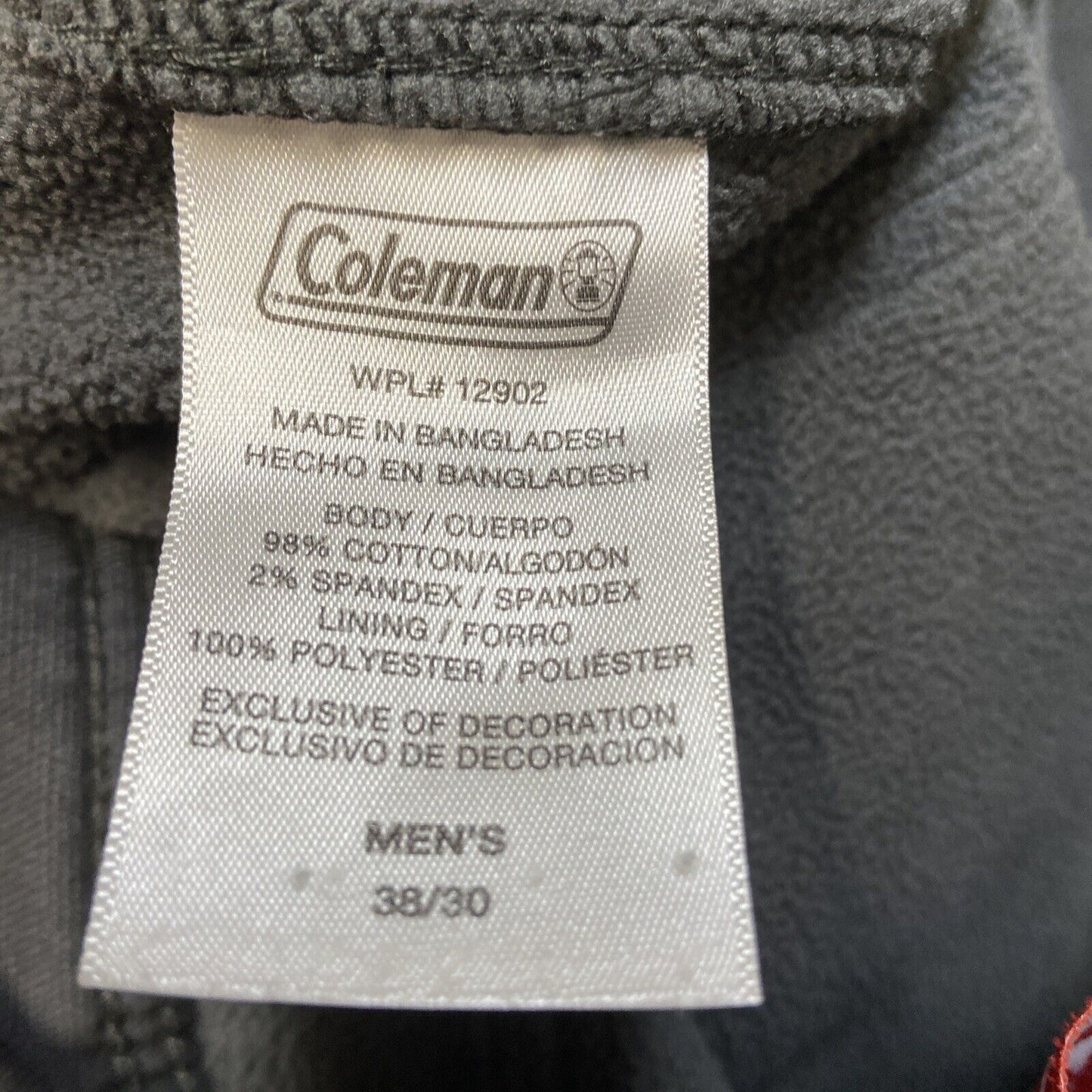 Lot of 2 Coleman Fleece Lined Cargo Pants Men's Size 38x30 Gray Brown Pants