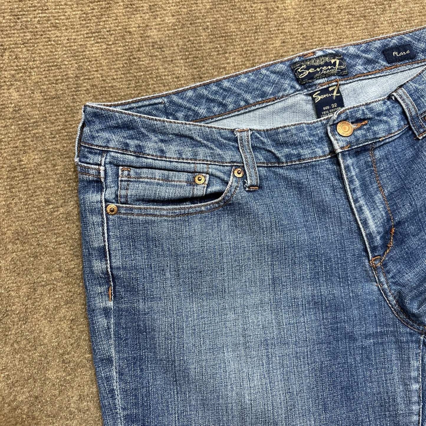 Seven 7 Flared Jeans Women's Size 32 Blue Medium Wash Denim
