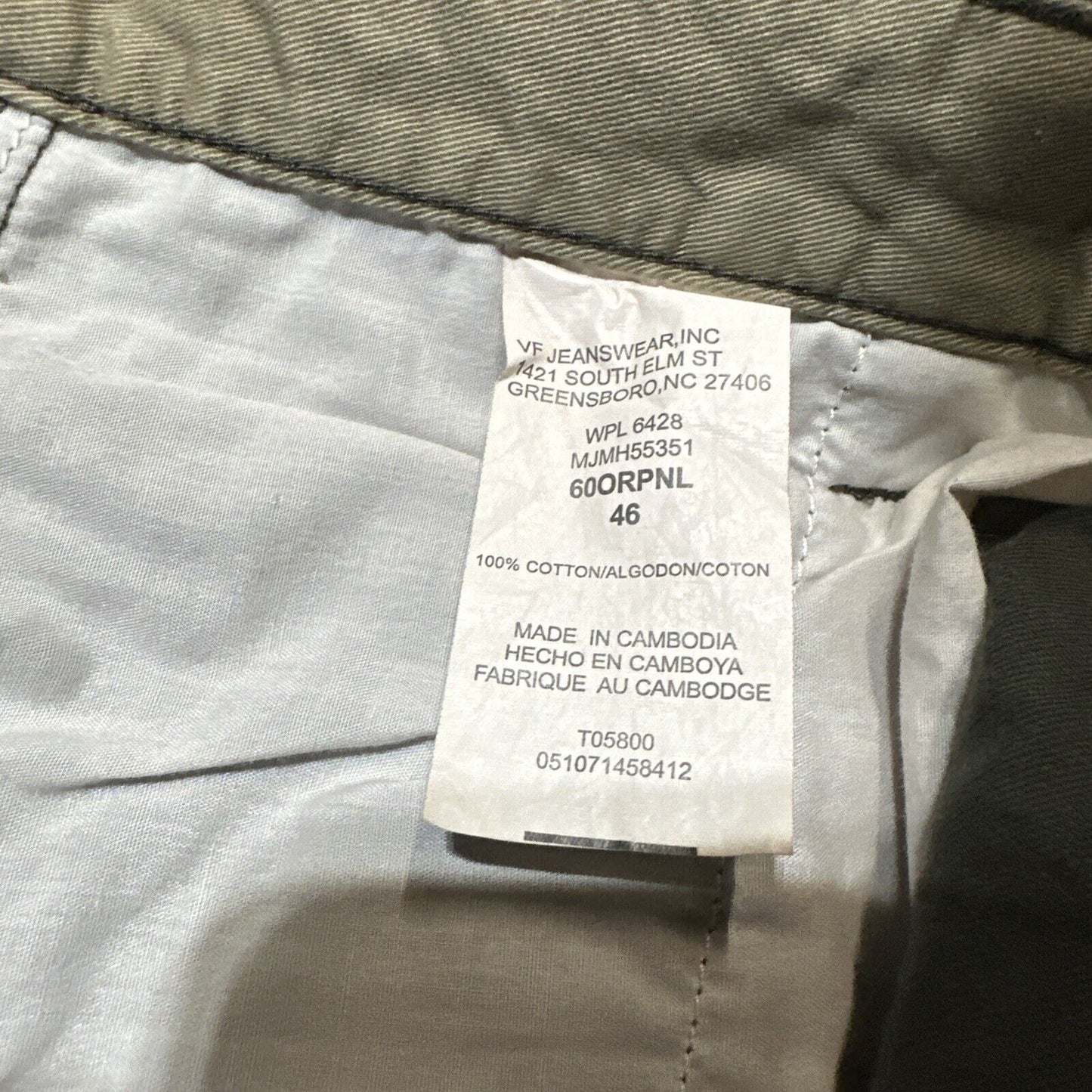 New Wrangler Hero Originals Men's Loose Fit Twill Cargo Shorts Size 46 Green