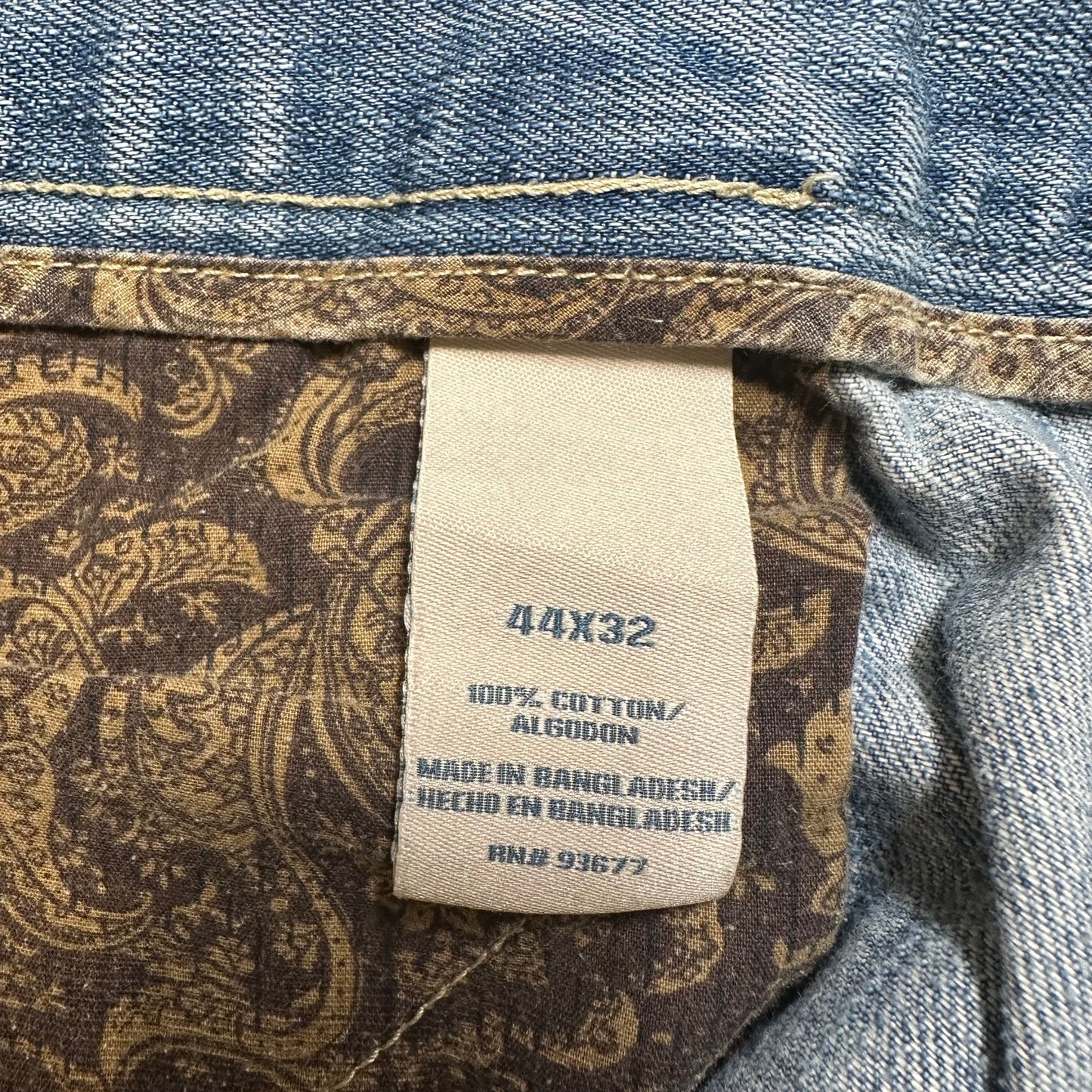 Island Shores Mid Rise Straight Jeans Men's Size 44x32 Blue Denim Light Wash