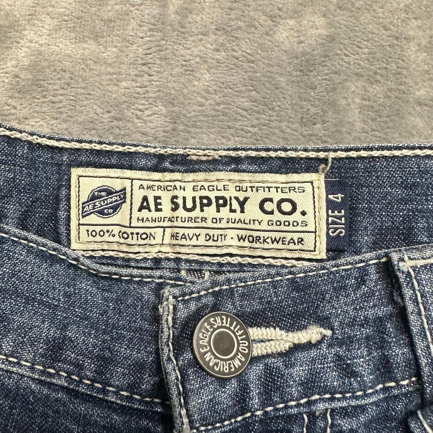 American Eagle Outfitters Carpenter Flare Jeans Women's Size 4 Blue Denim