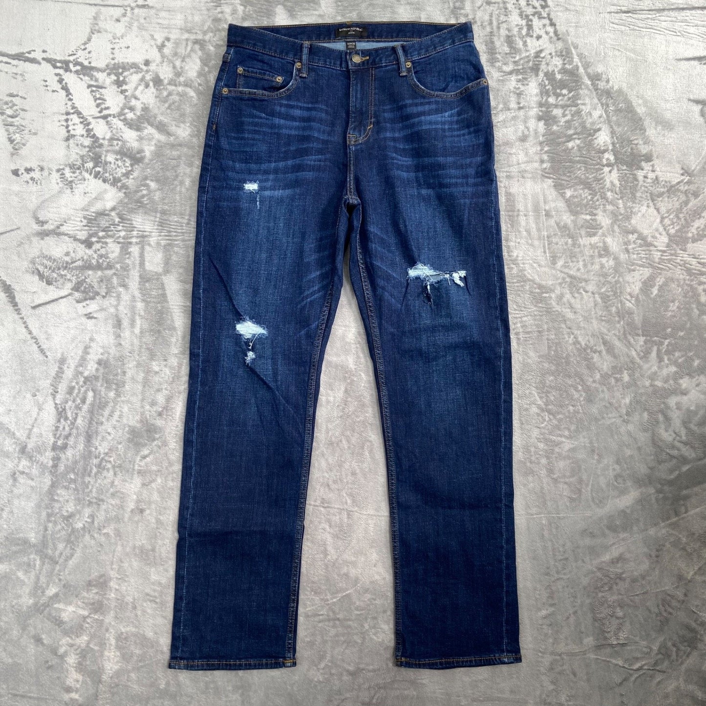 Banana Republic Men's Jeans 33x32 Athletic Fit Dark Blue Denim
