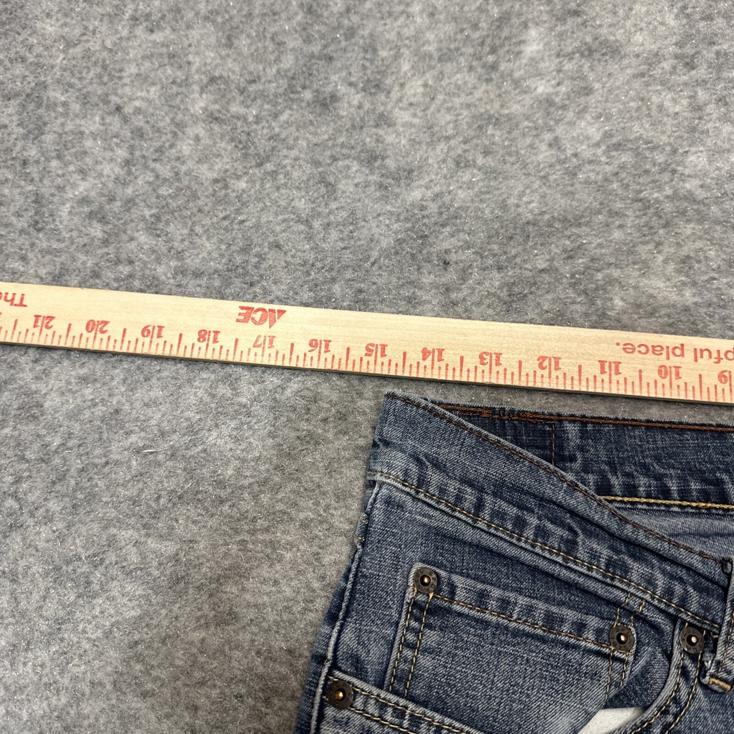 Levi Strauss Signature Girls' Low Rise Flare Stretch Jeans Size 16.5 Blue Denim