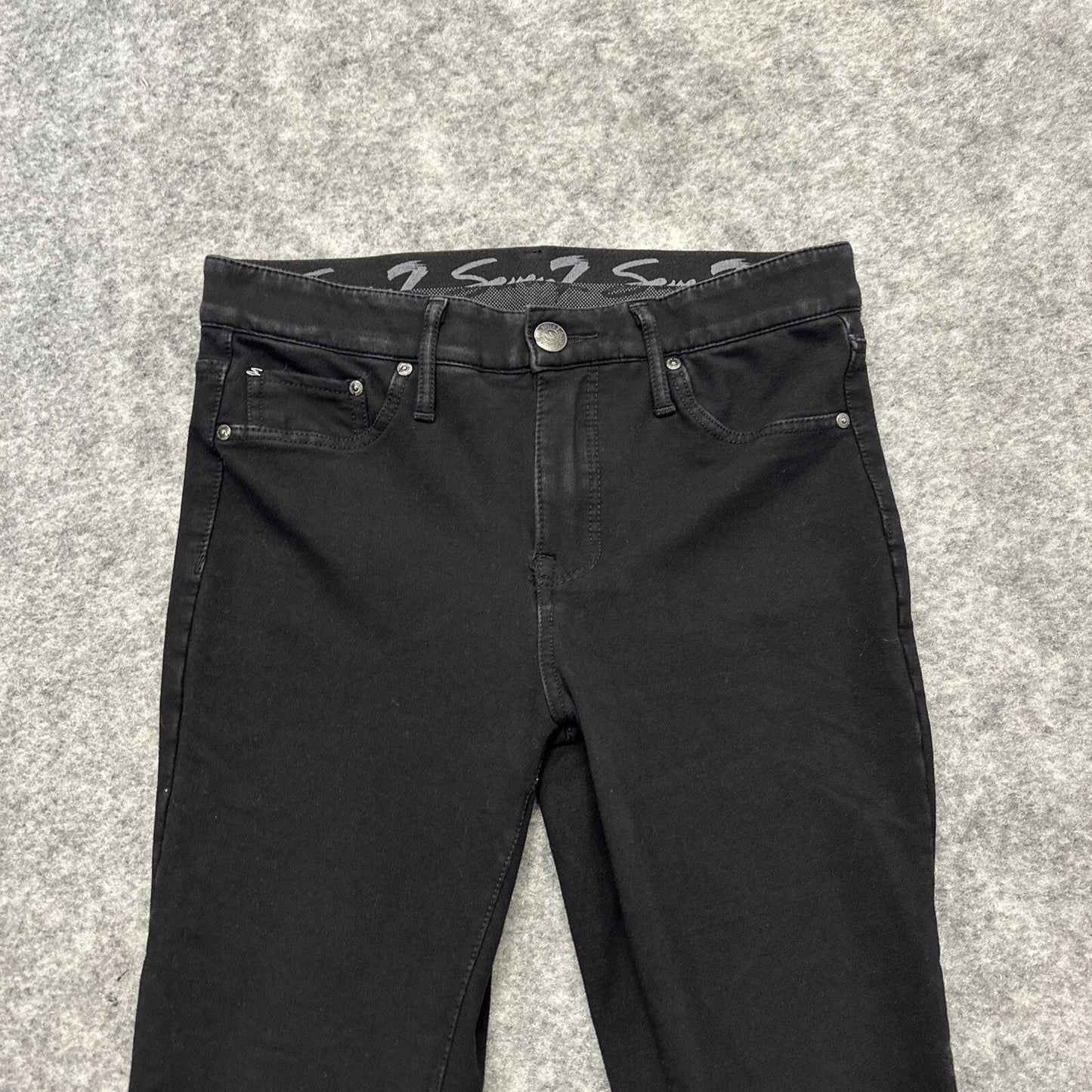 Seven 7 Brooks Knit Denim Leggings Women's Size 4 Black Stretch Denim Pants