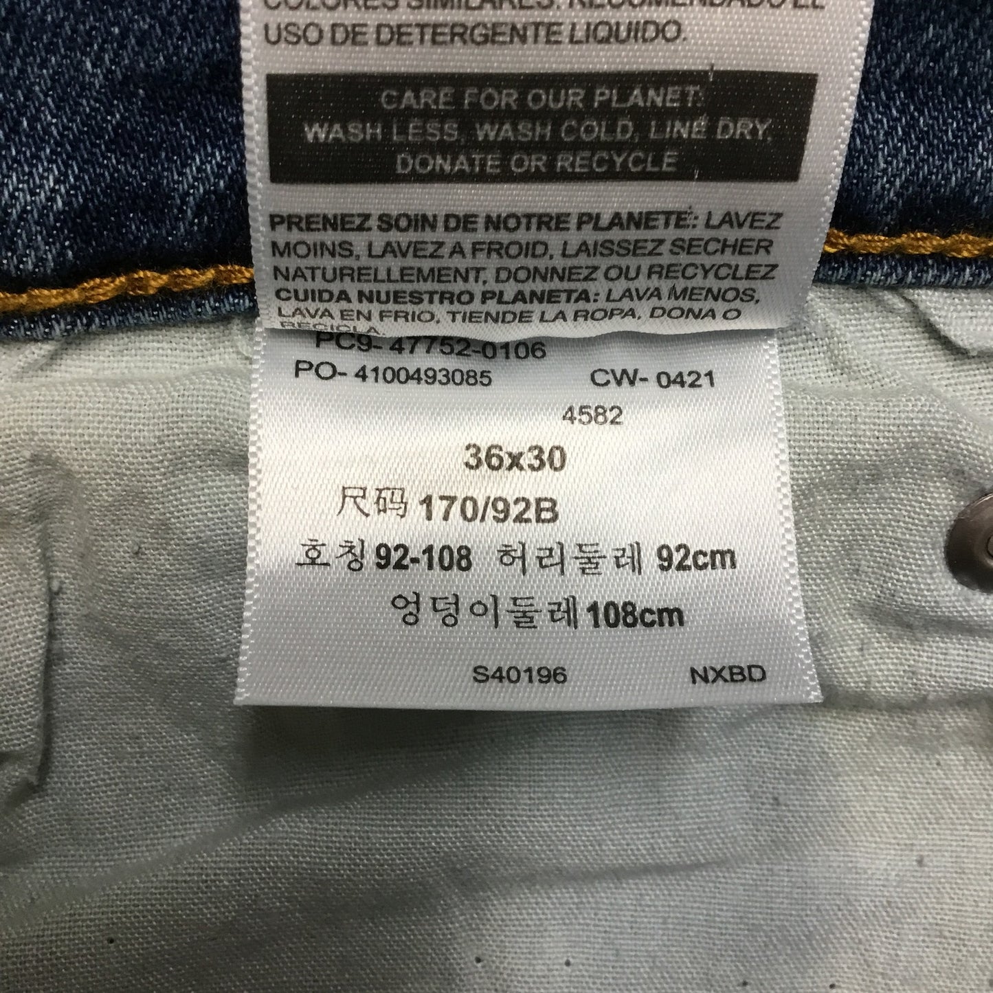 Lot of 4 Levi's Dickies Wrangler UP Straight Jeans Men's Sz 36x30 Blue Black