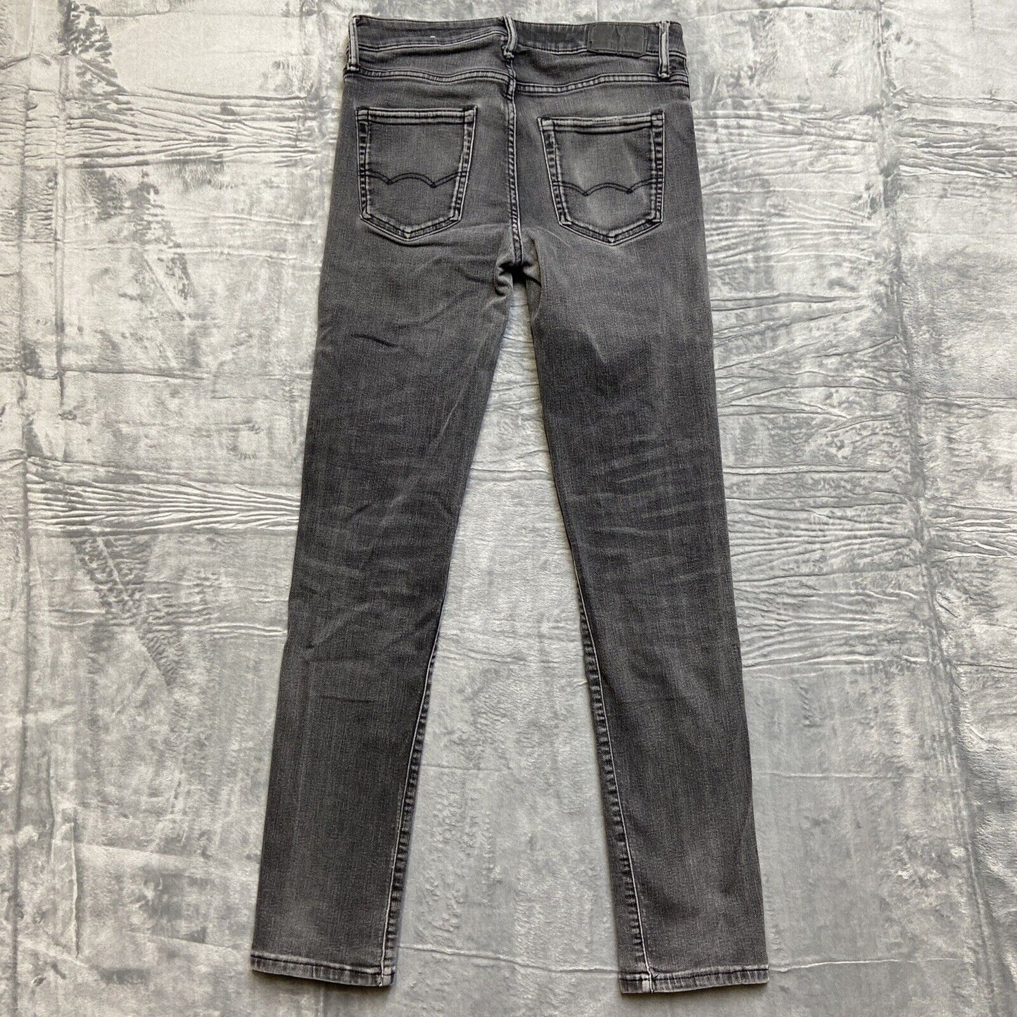 American Eagle Airflex Distressed Slim Straight Jeans Mens 30x34 Gray Denim