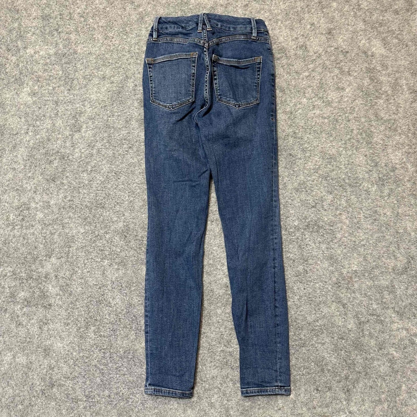 Good American Womens Fit Mid Rise Skinny Jeans Size 0/25 Blue Dark Wash Denim