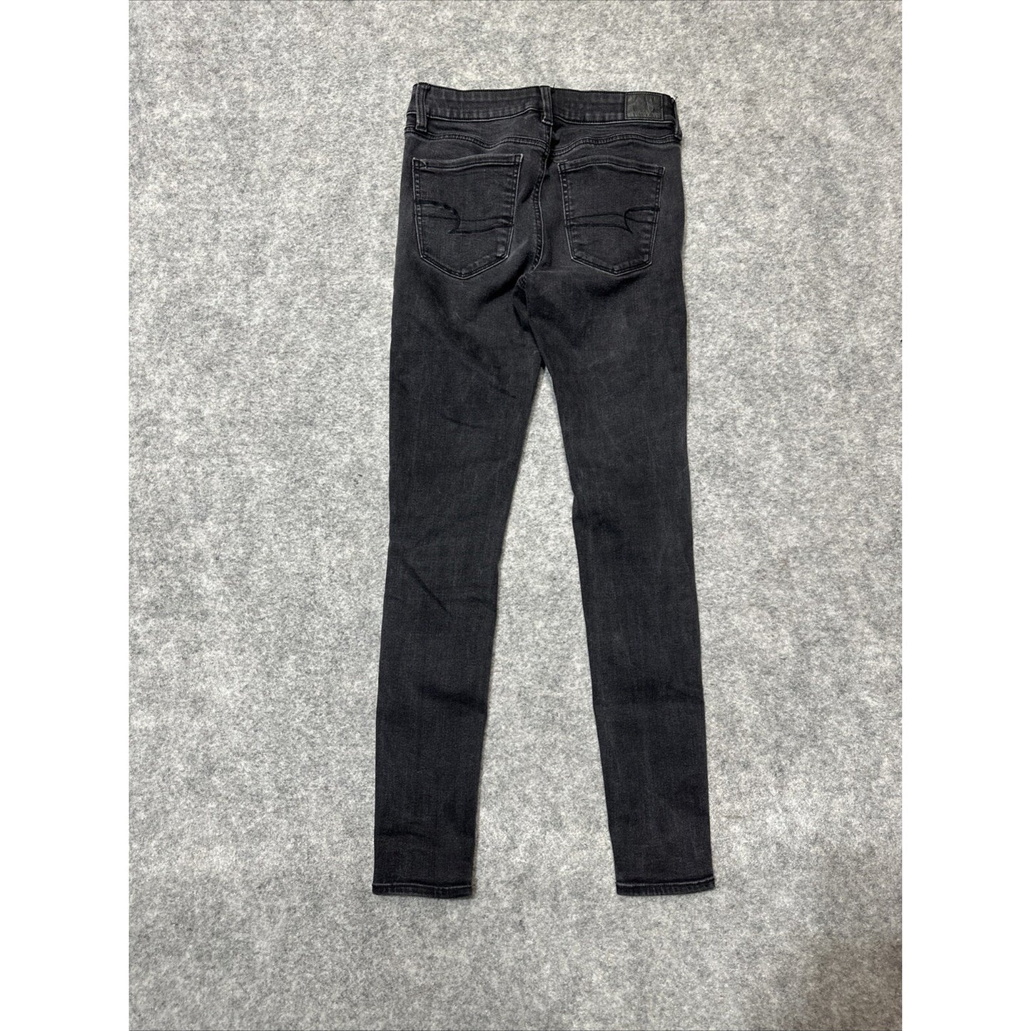 American Eagle Next Level Stretch Women's Distressed Jegging Size 4L Long Black