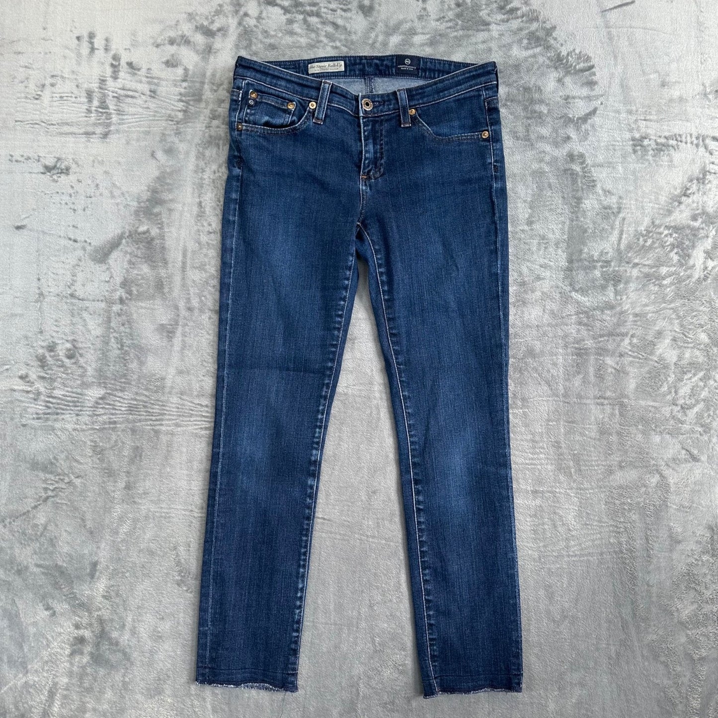 AG Adriano Goldschmied Women's Stevie Roll-Up Slim Straight Jeans Size 27R Blue