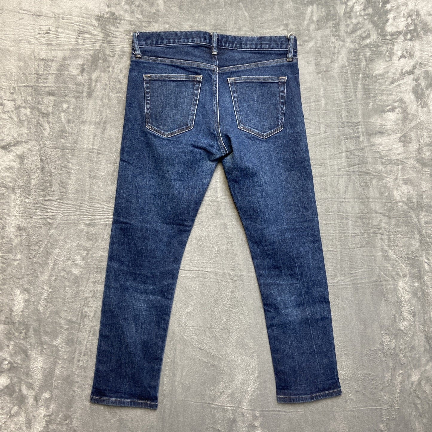 Uniqlo Kaihara Selvedge Slim Straight Jeans Women's Size 28 Dark Blue