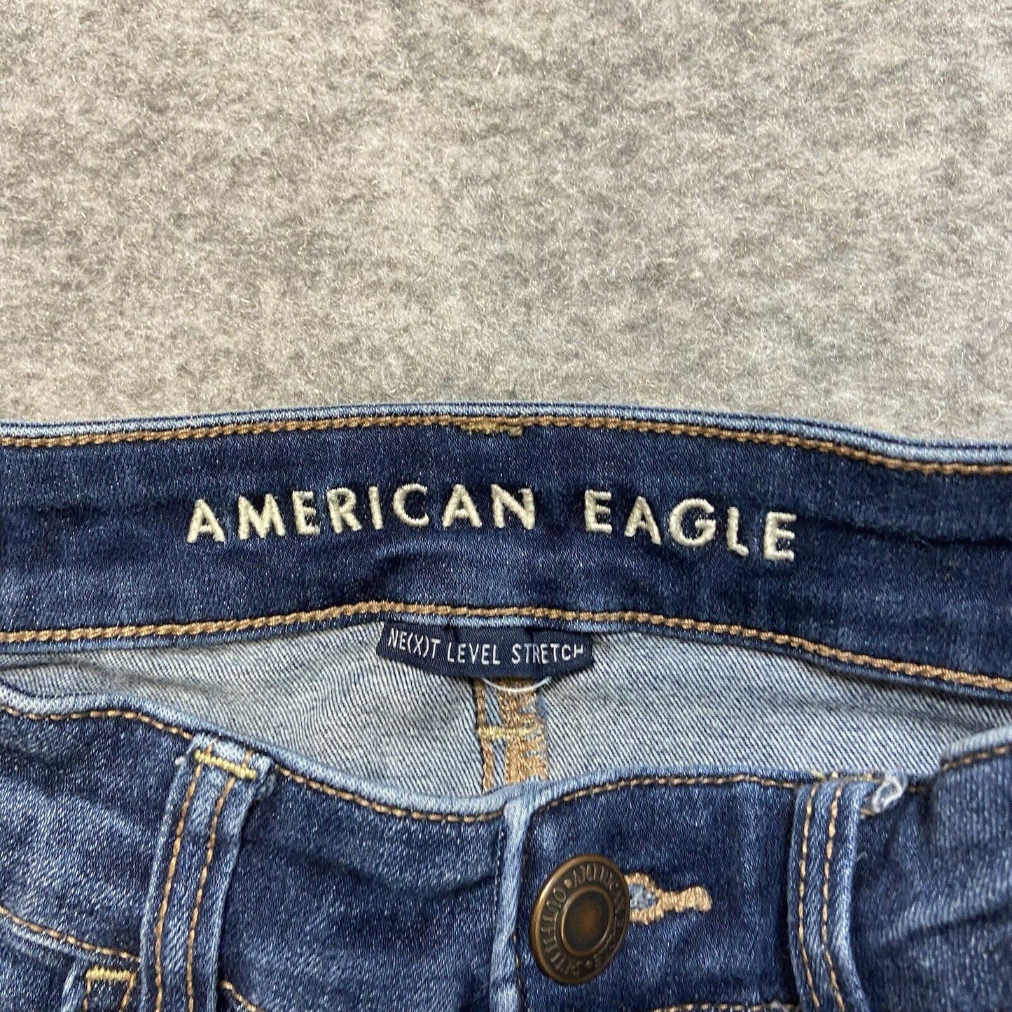 American Eagle Next Level Stretch Distressed Jegging Womens Sz 0 Short Dark Blue