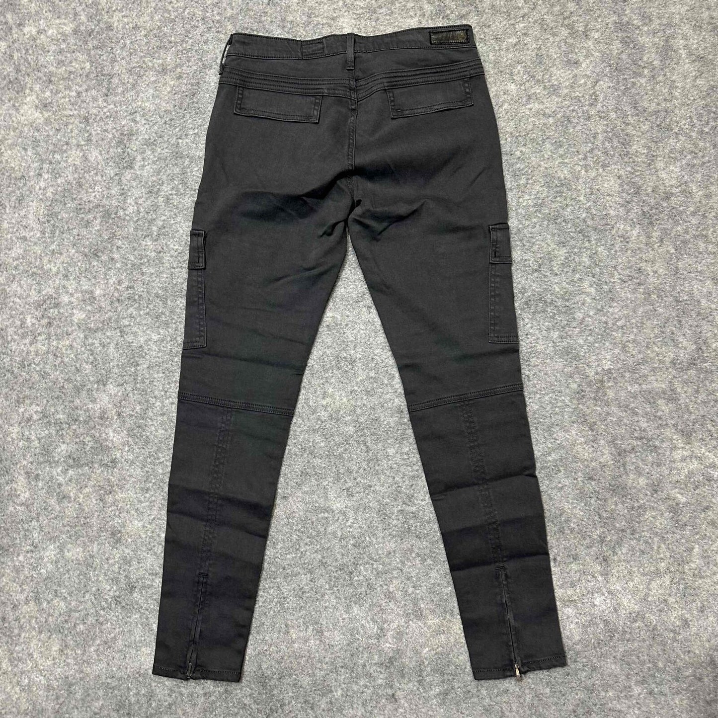 New AG Adriano Goldschmied The Tyler Cargo Women's Skinny Ankle Jeans 27R Black