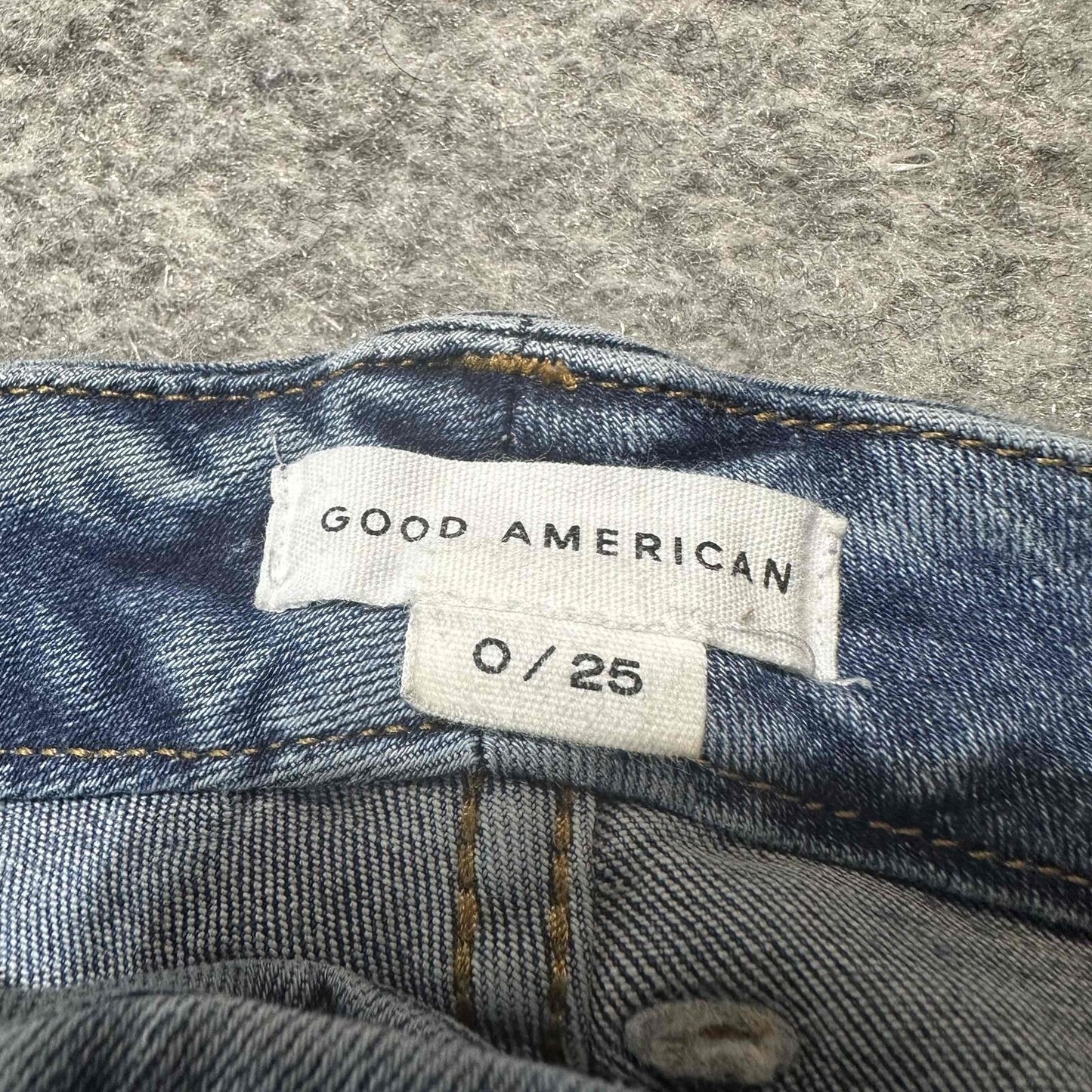 Good American Women's Distressed Skinny Jeans Size 0/25 Blue Denim