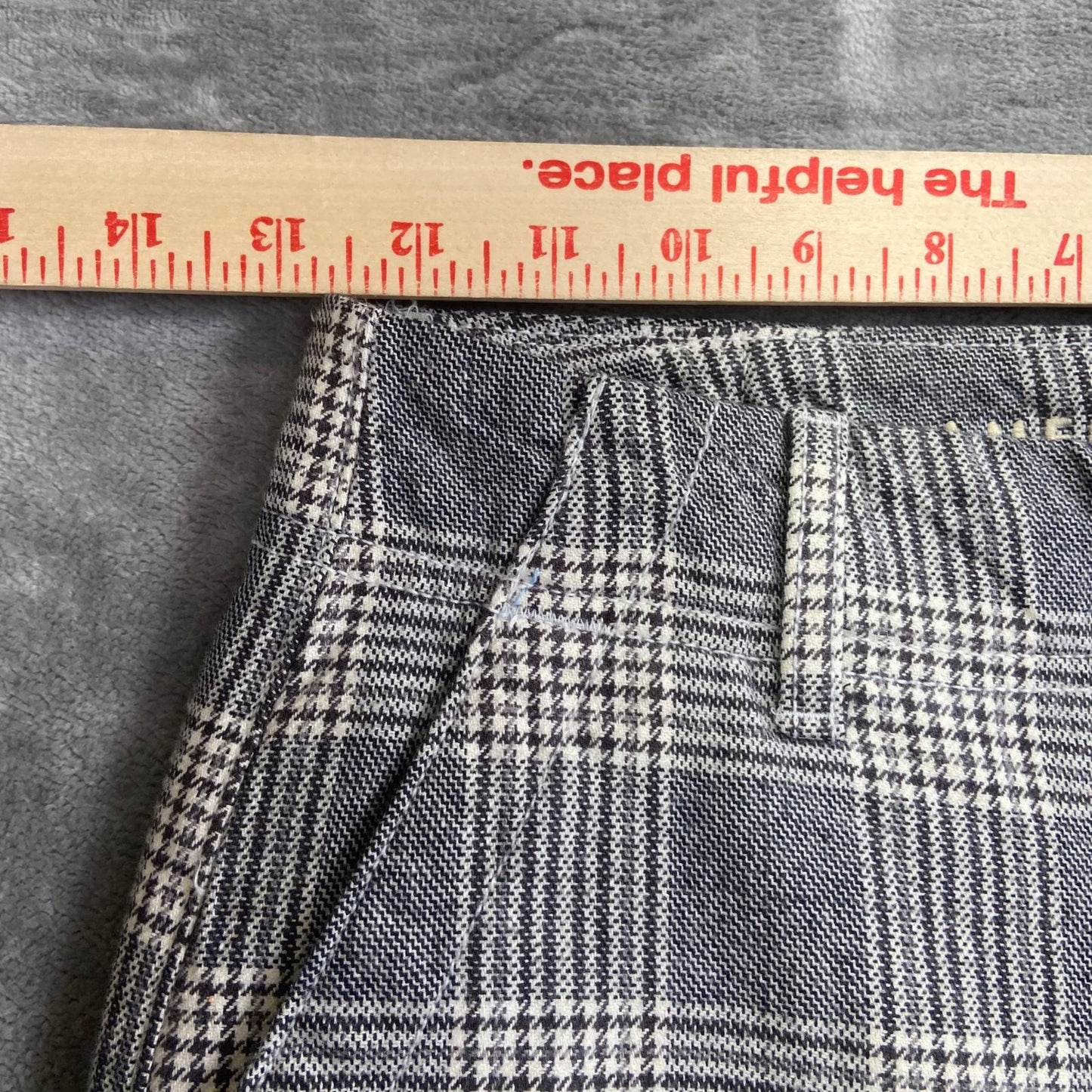 American Eagle Plaid Wide Leg Pants Women's Size 00 Short Gray Cotton
