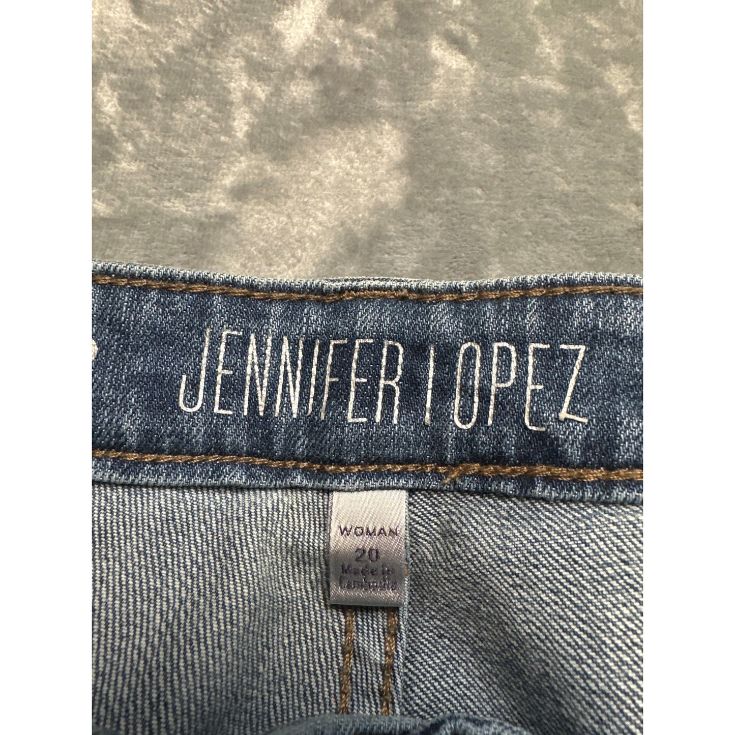 Jennifer Lopez Distressed Boyfriend Jeans Women's Size 20W Blue Denim