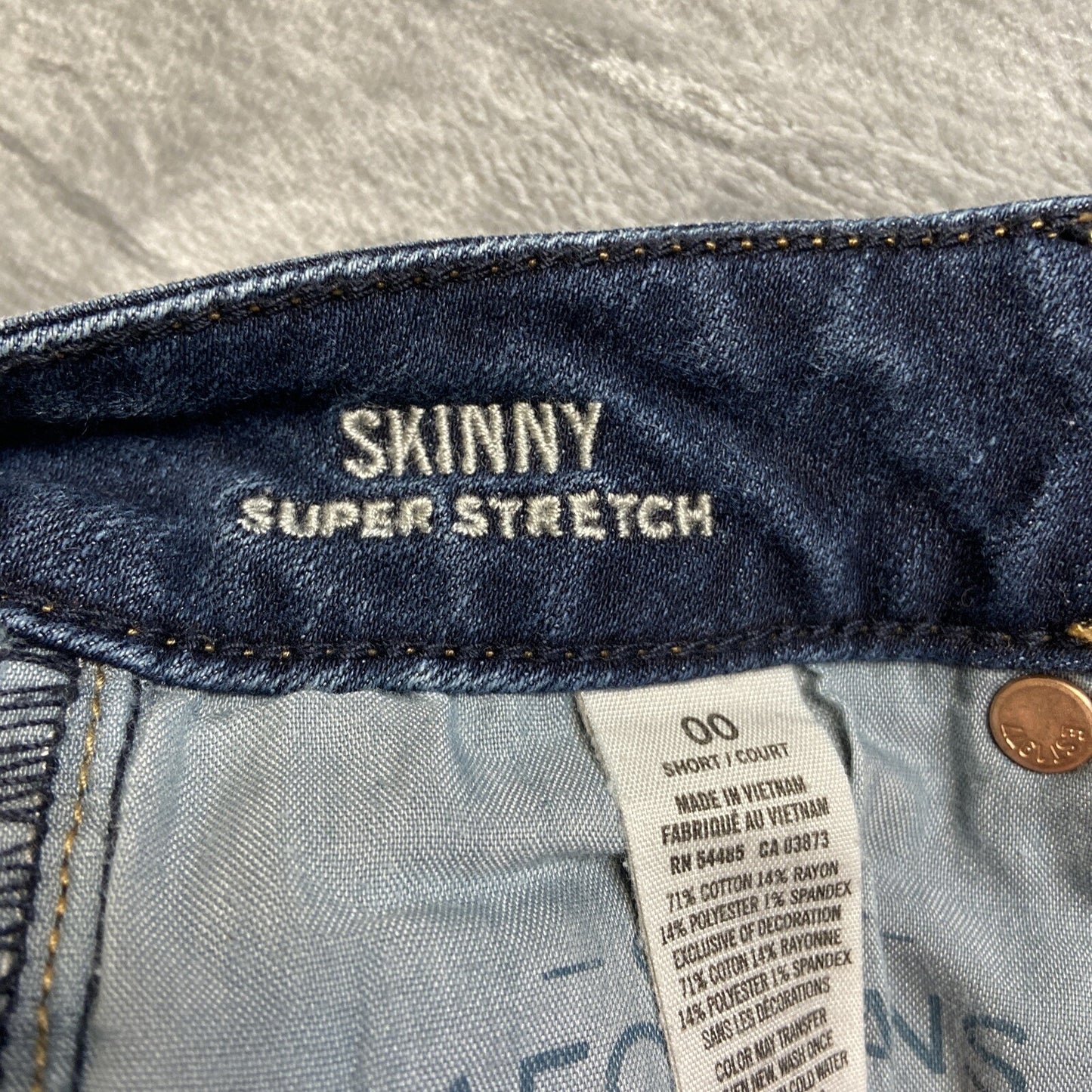 American Eagle Super Stretch Skinny Jean Women’s Size 00 Short Dark Blue Denim