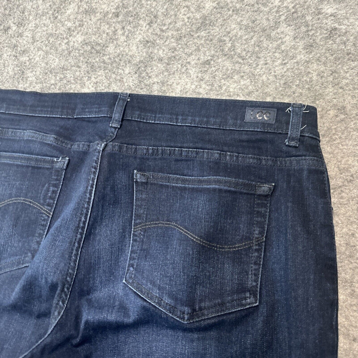 LEE Relaxed Fit Women's Straight Jeans Size 9 Blue Dark Wash Denim