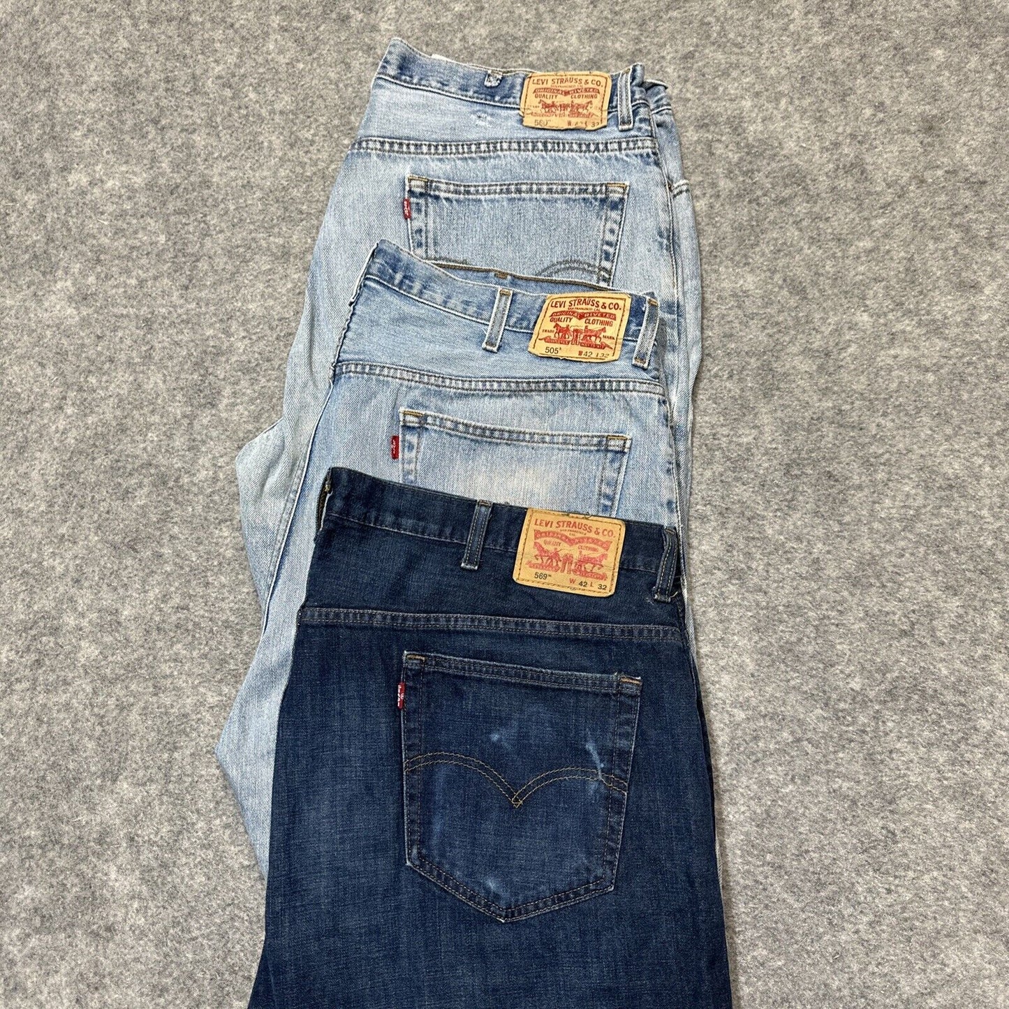 Levi's Mixed Mens Blue Grade A / B Jeans Size 42x32 (Lot of 3) Work Jeans