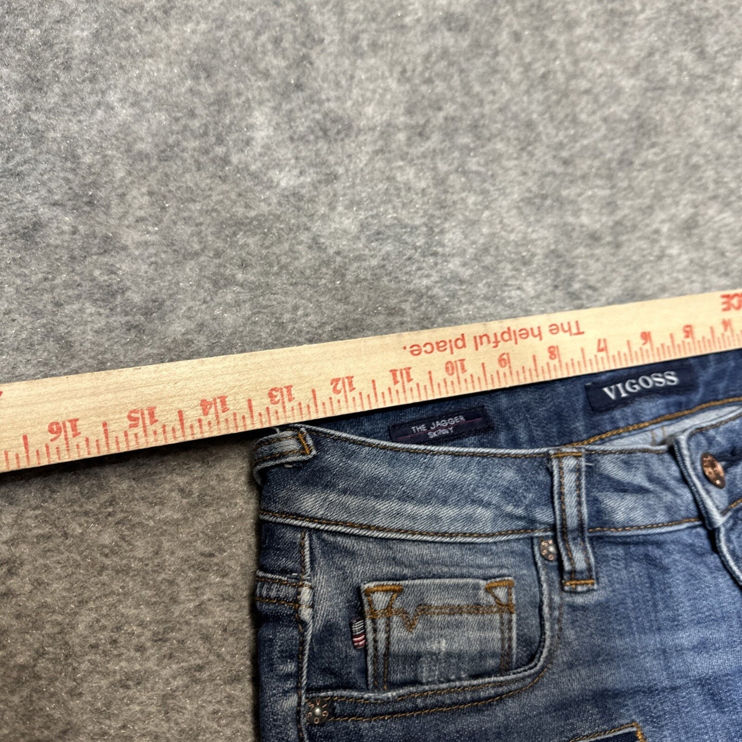 Vigoss Distressed Jagger Skinny Jeans Women's Size 25 / 28 Blue Denim Zip Pocket