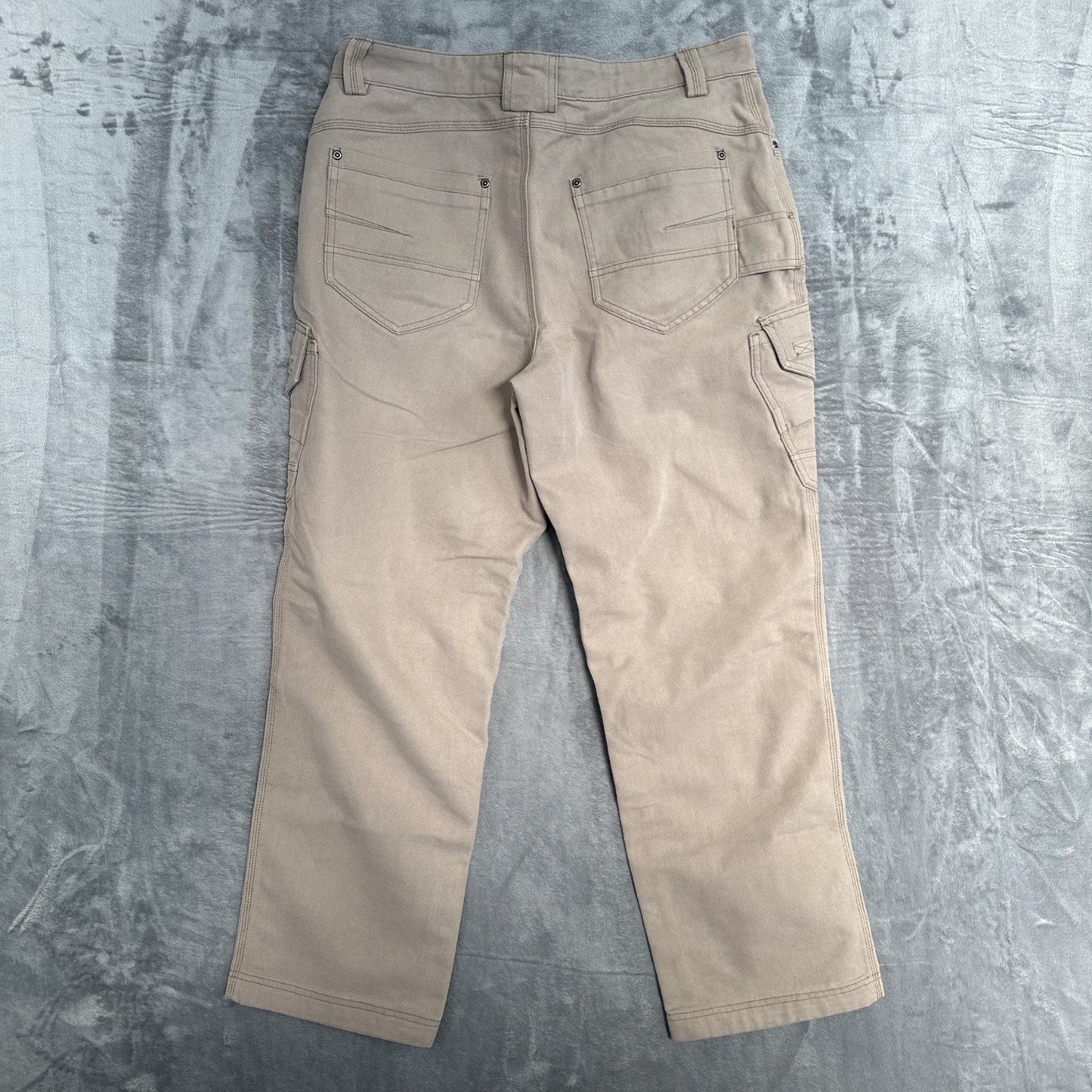 New Duluth Trading Coolmax Canvas Cargo Work Pants Men's Size 34x30 Beige