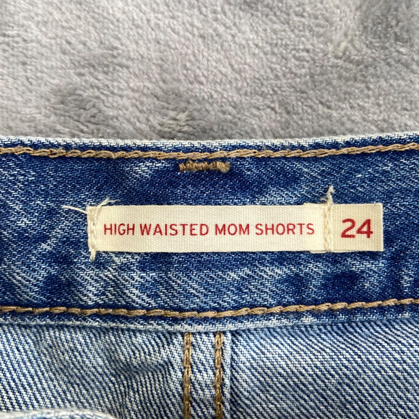 New Levi's High Waisted Mom Shorts Women's Size 24 Blue Denim Medium Wash