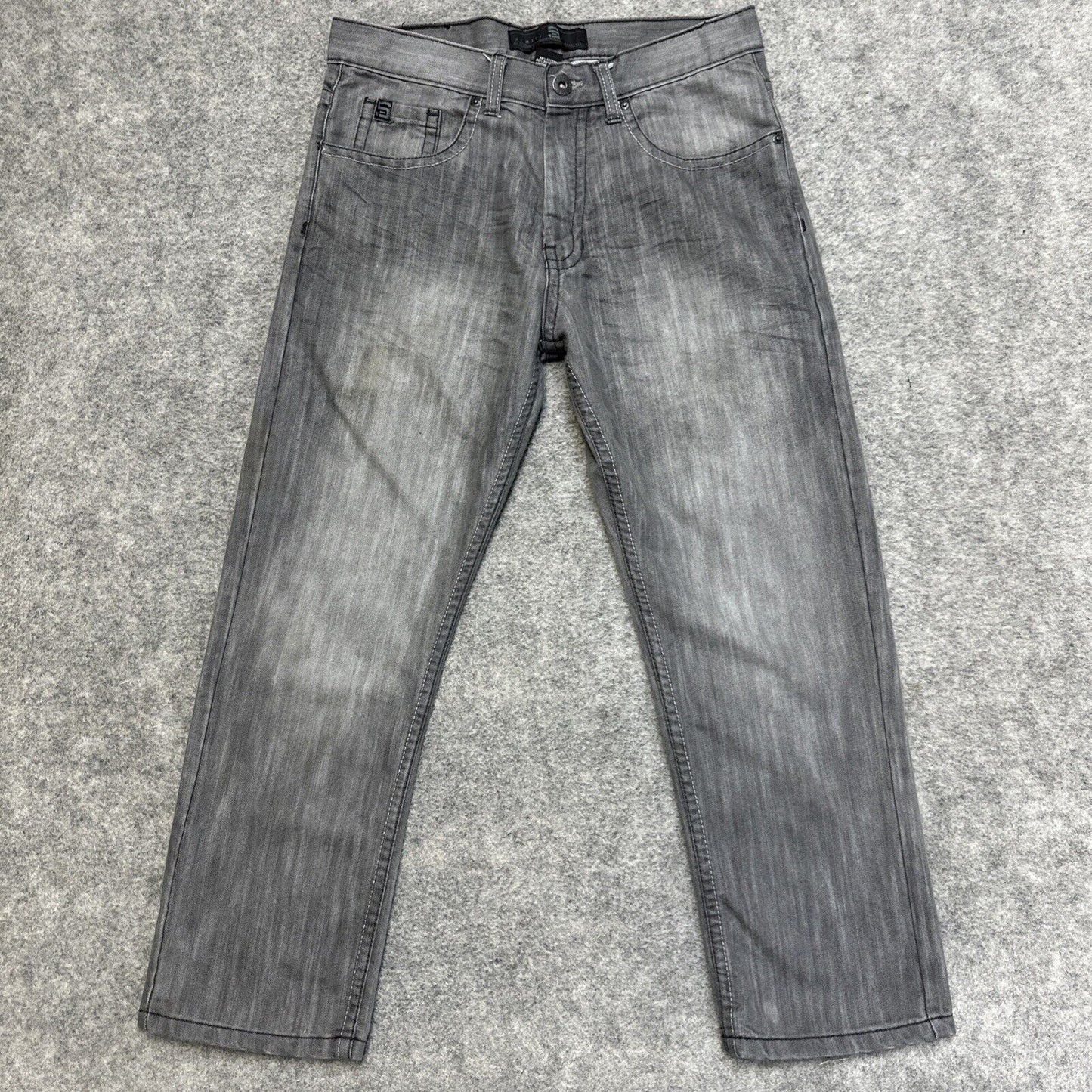 Southpole Straight Jeans Men's Size 34x30 Gray Denim Skater Y2K Grunge *Stained*