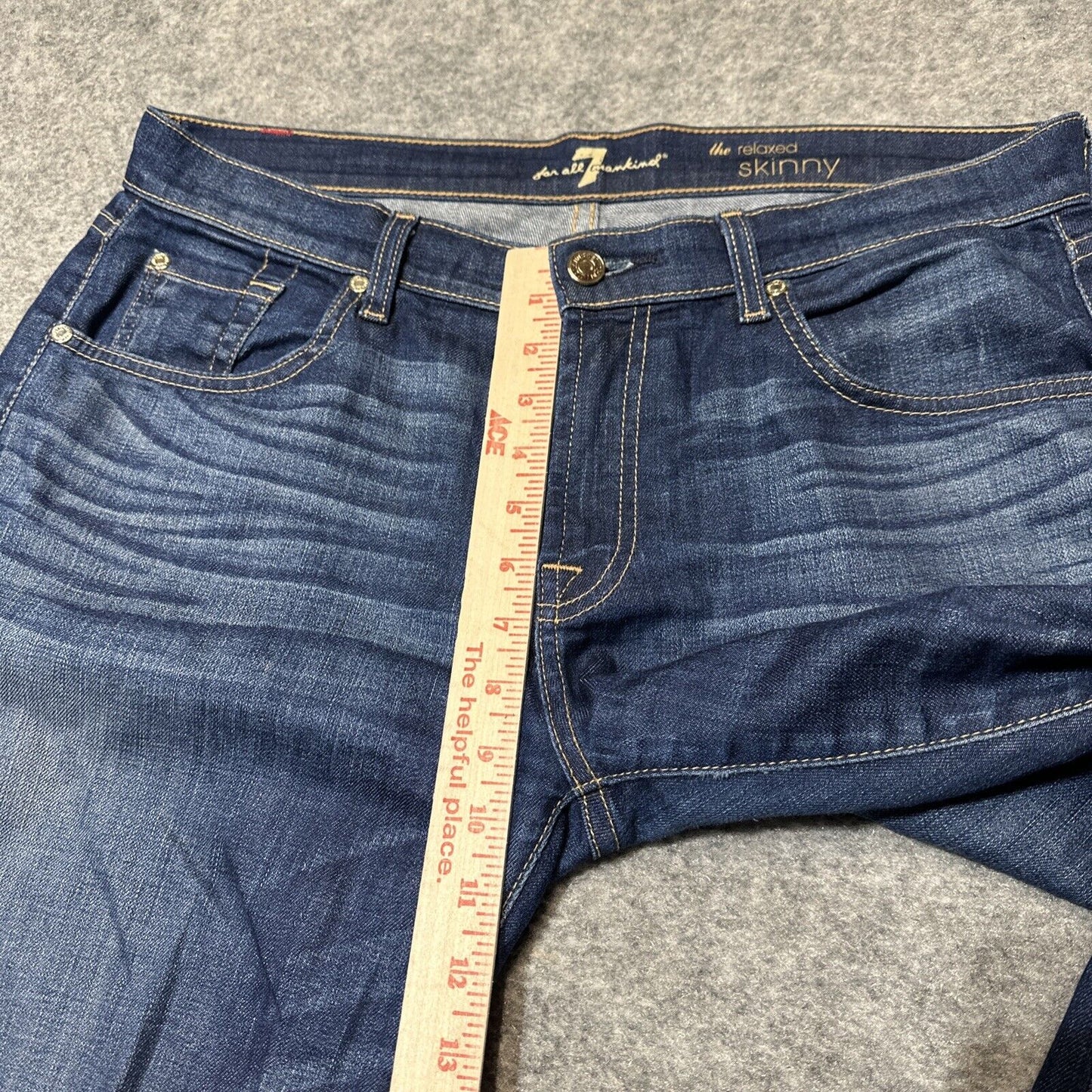 7 For All Mankind The Relaxed Skinny Jeans Men's Size 36 Blue Dark Wash Denim