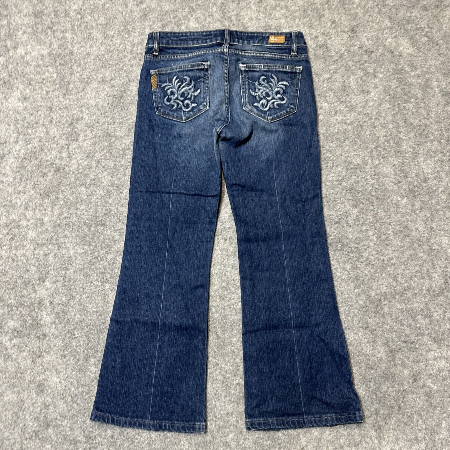 Paige Robertson Cropped Flare Jeans Women's Size 27 Blue Dark Wash Denim