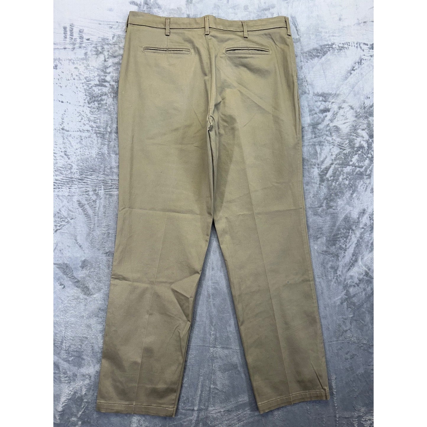 Lee Men's Carefree Stretch Straight Pants 36x34 Khaki