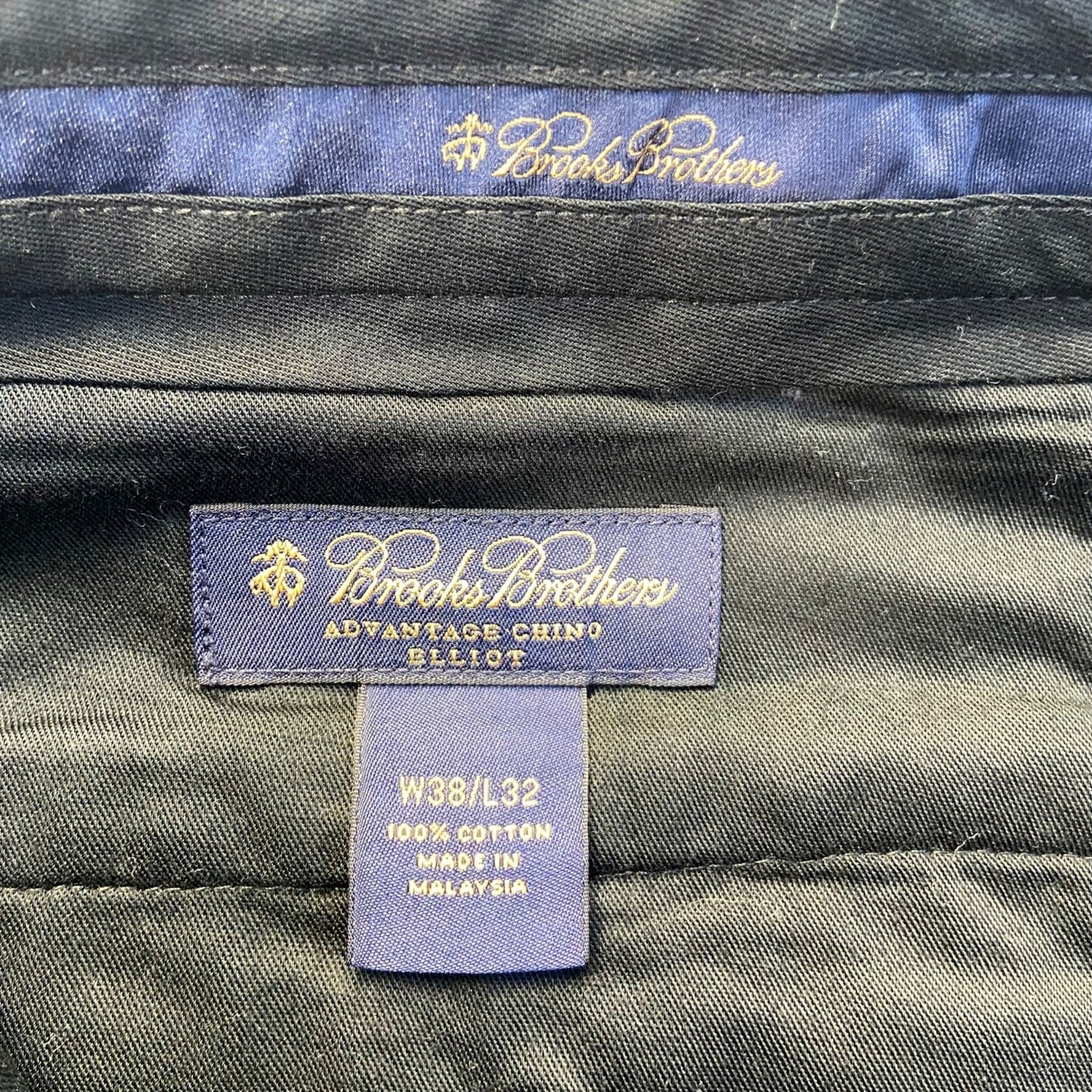 Brooks Brothers Men's Advantage Chino Pleated Pants 38x32 Black