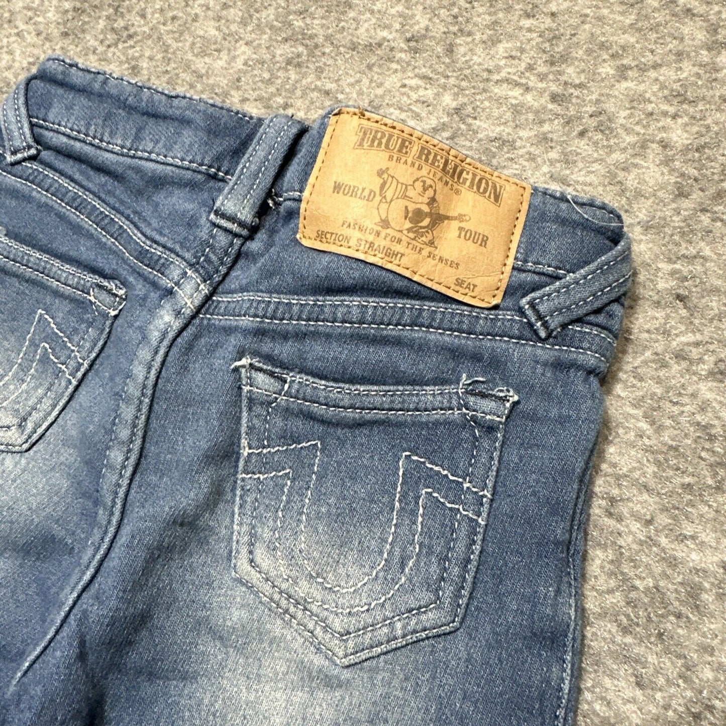 True Religion Straight Jeans Boys Toddler Size 3T Blue Medium Wash Denim