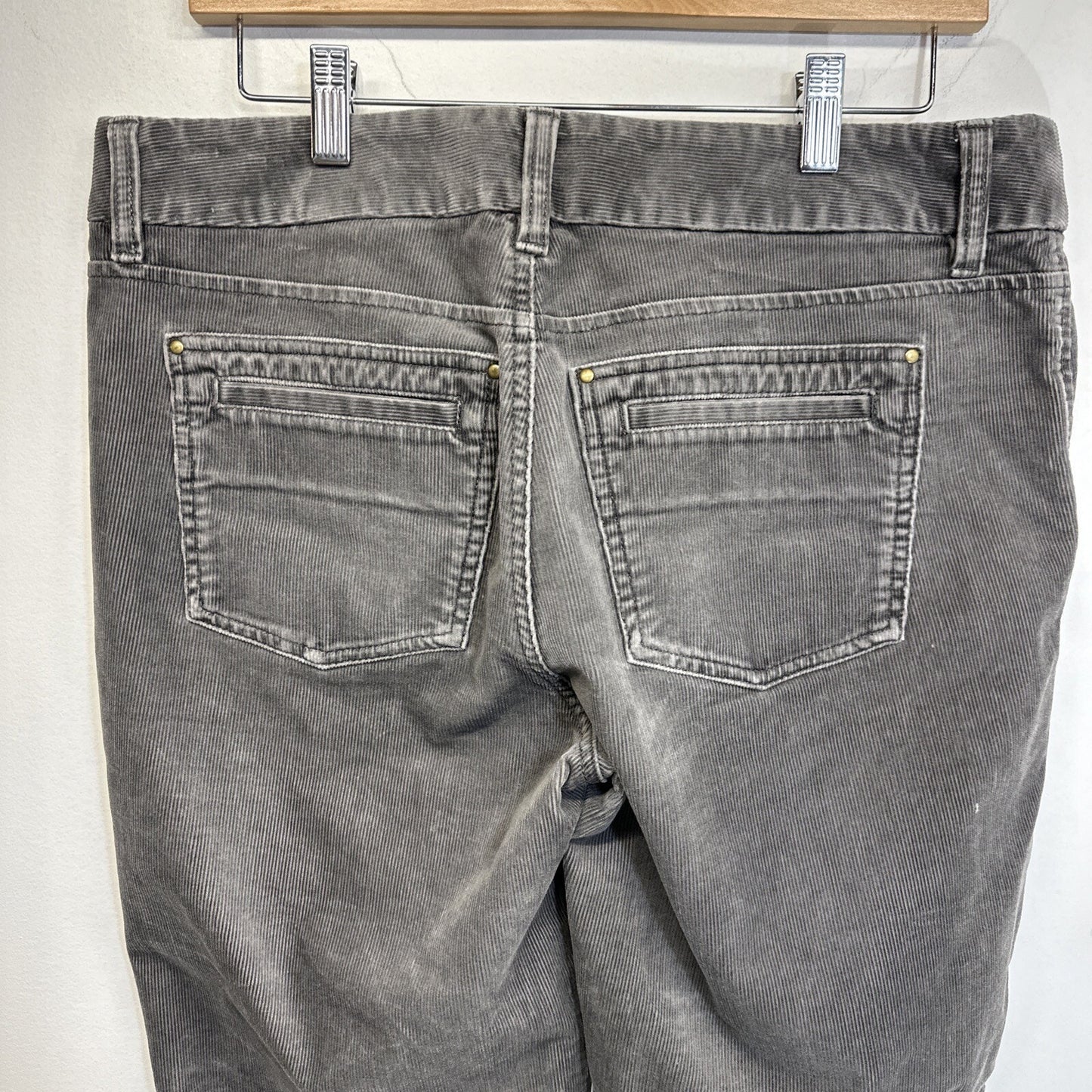 Eddie Bauer Pants Women's Size 10 Gray Corduroy Flare Stretch Dark Casual