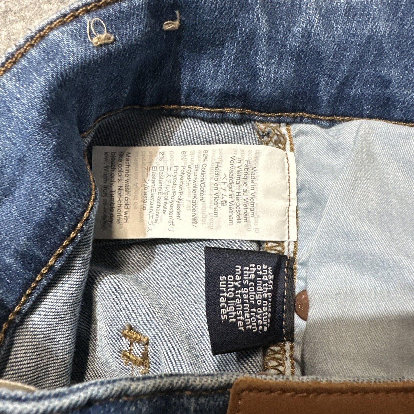 Madewell Distressed Curvy High Rise Skinny Crop Jeans Women's Size 25 P Blue