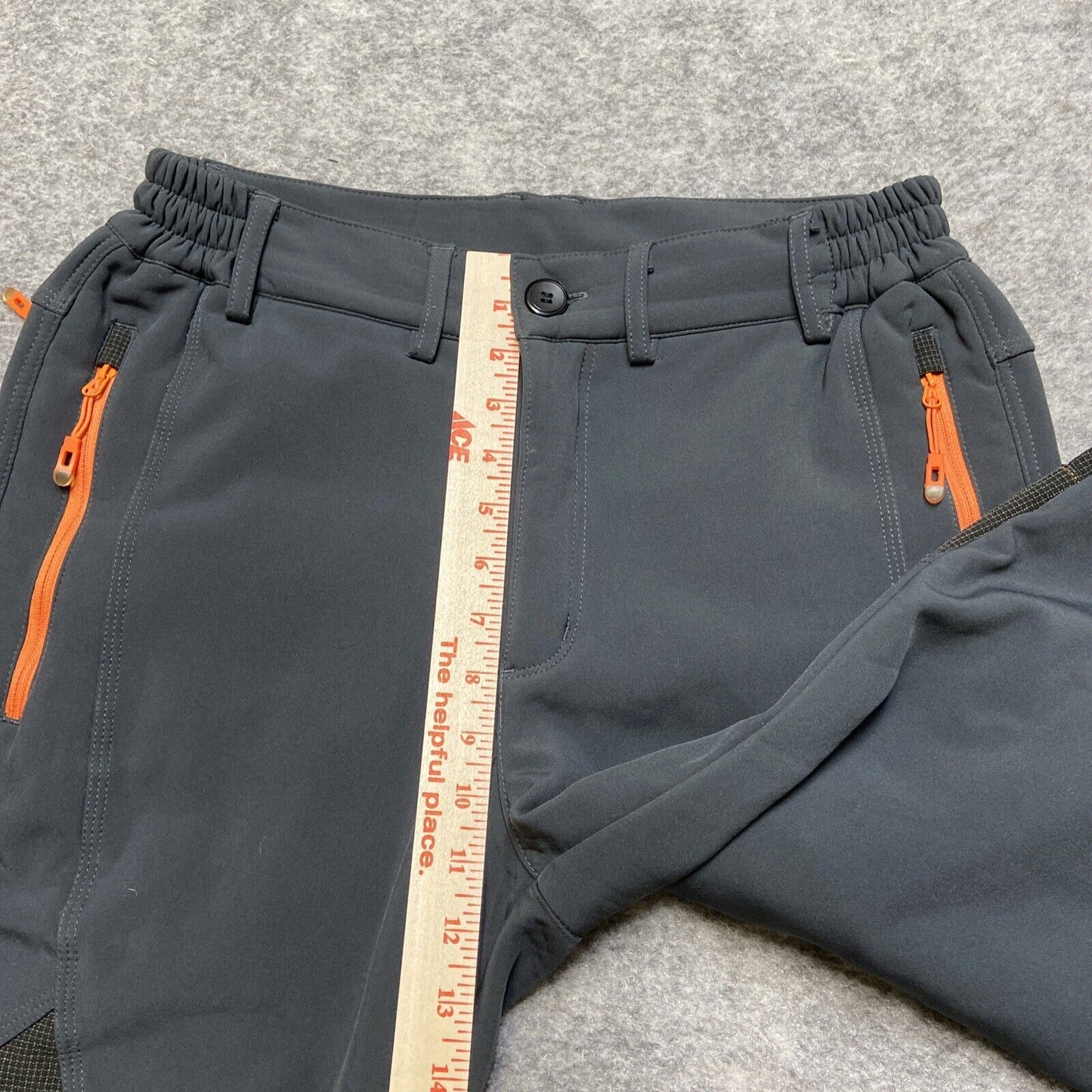 Gash Hao Softshell Waterproof Ski Snowboard Pants Men's 30x30 Fleece Lined Gray