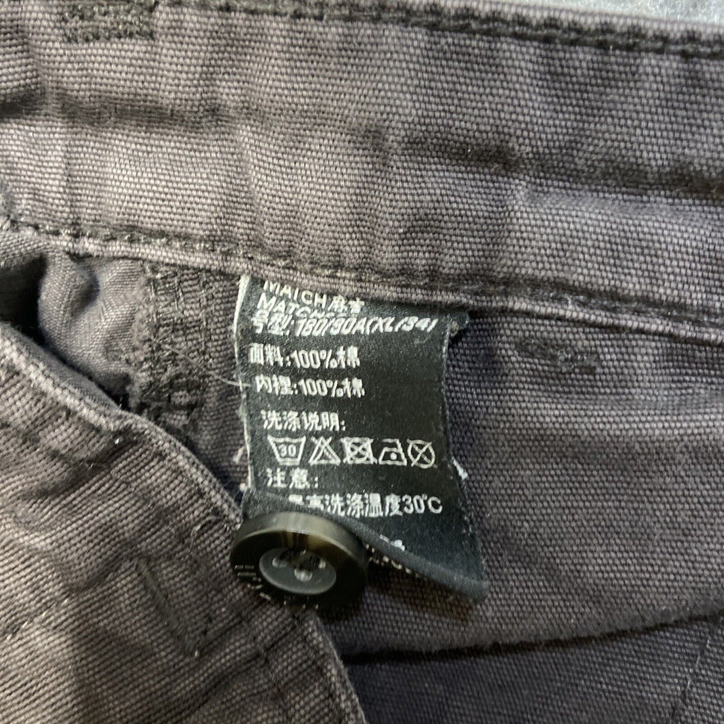 Matchstick Straight Leg Chino Pants Men's Size 34x32 Dark Gray Pants