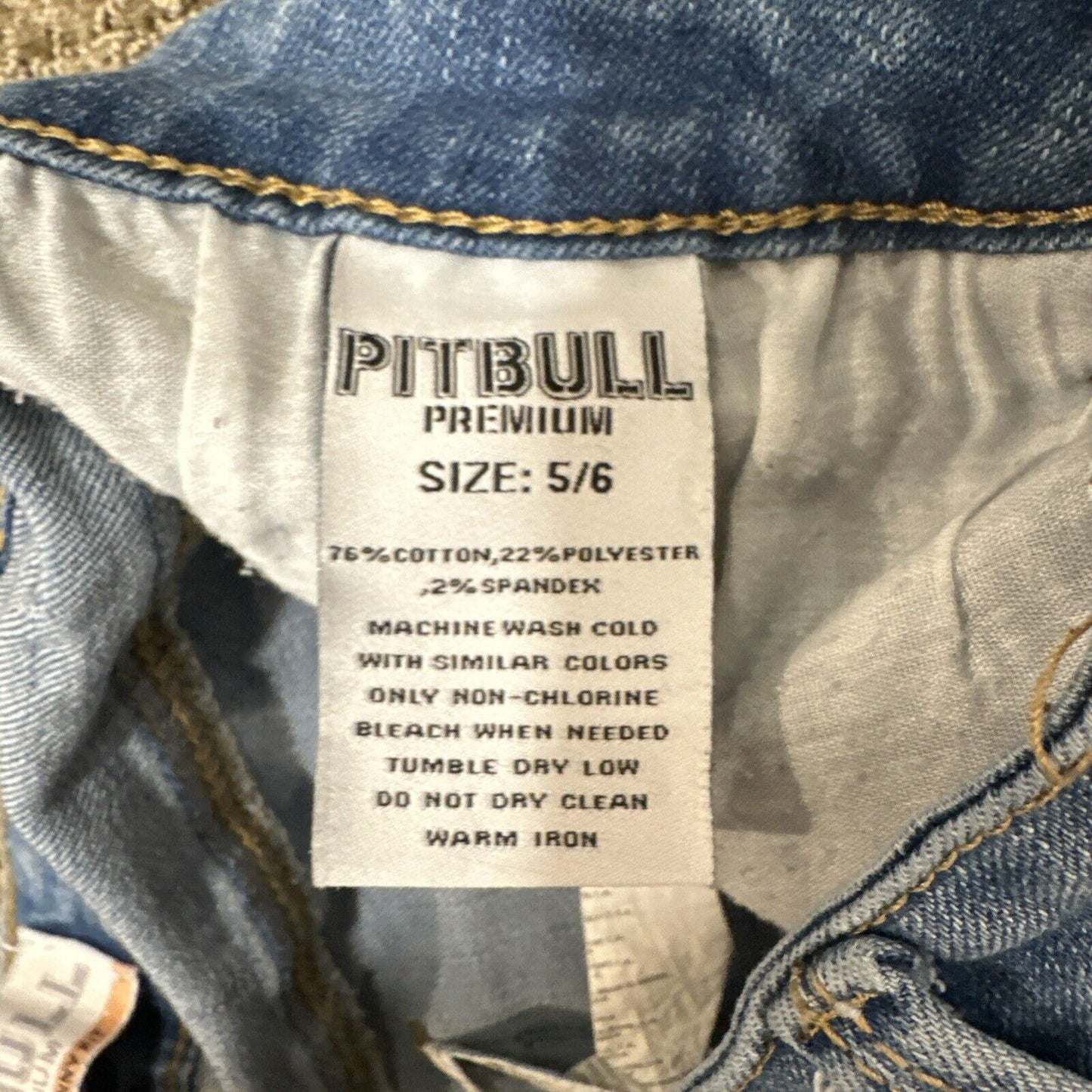 Pit Bull Premium Women’s Size 5/6 Skinny Distressed Blue Denim Jeans 28" inseam