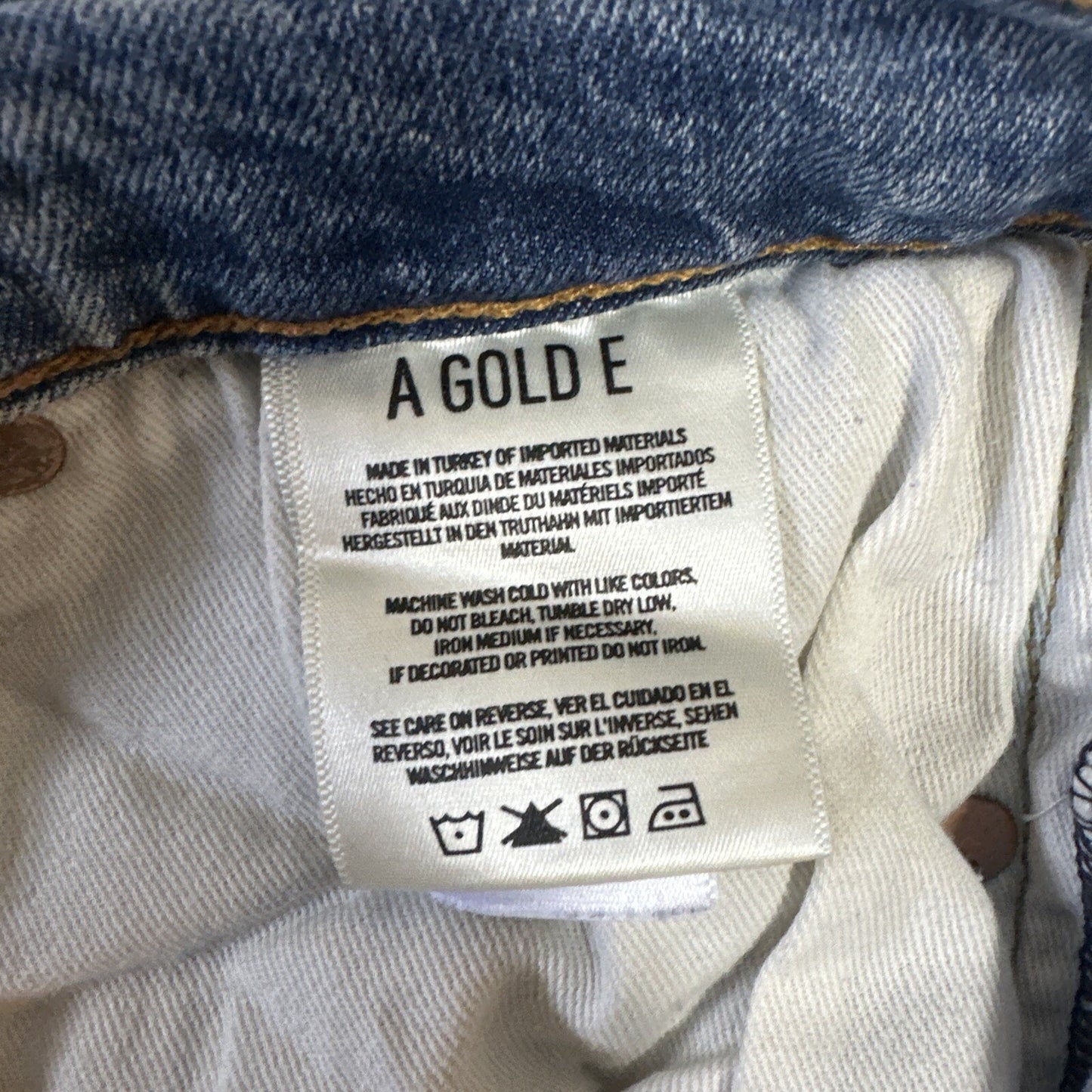 Agolde Distressed Skinny Ankle Jeans Women's Size 27 Light Blue Denim