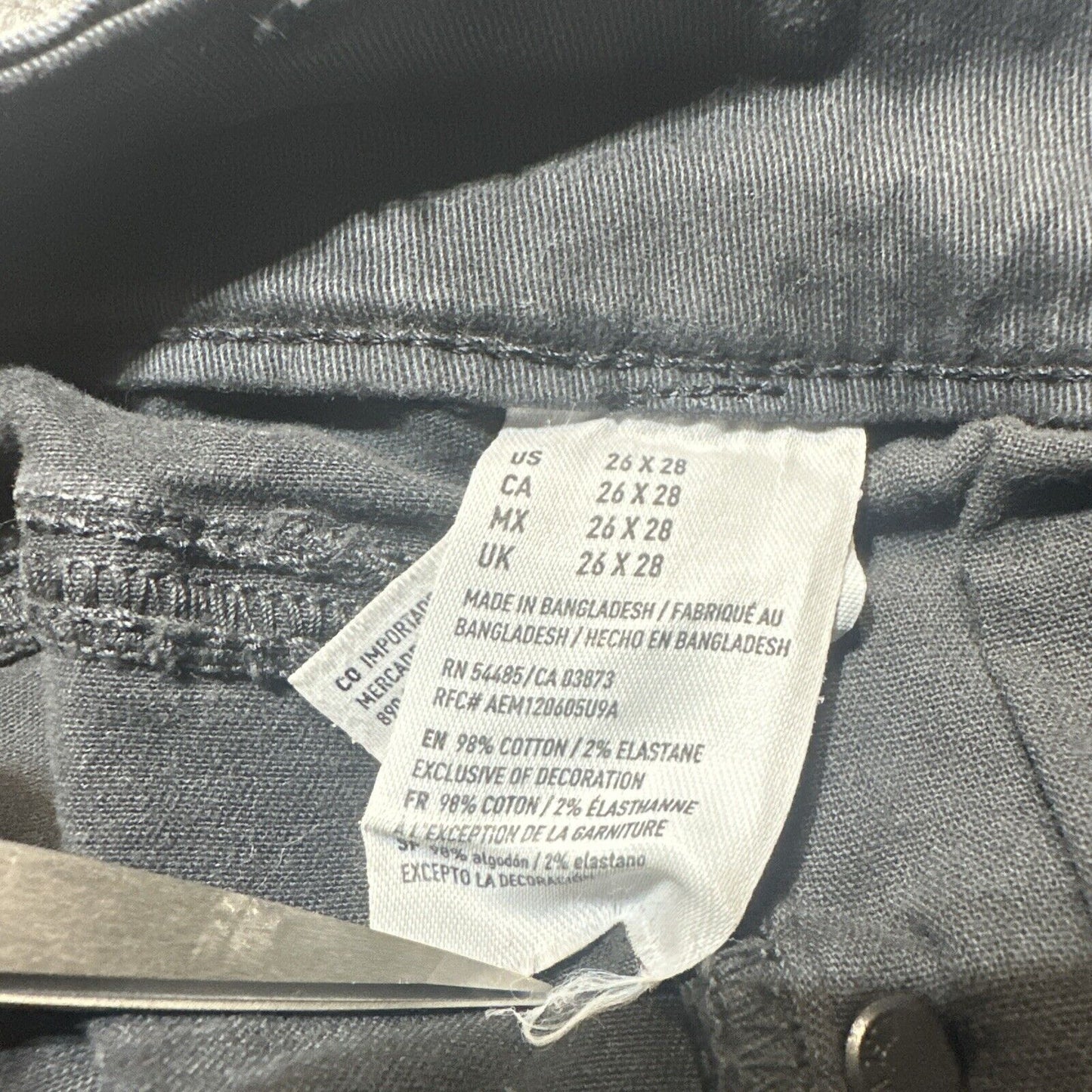 American Eagle Extreme Flex Men's Slim Straight Jeans Size 26x28 Dark Gray Denim