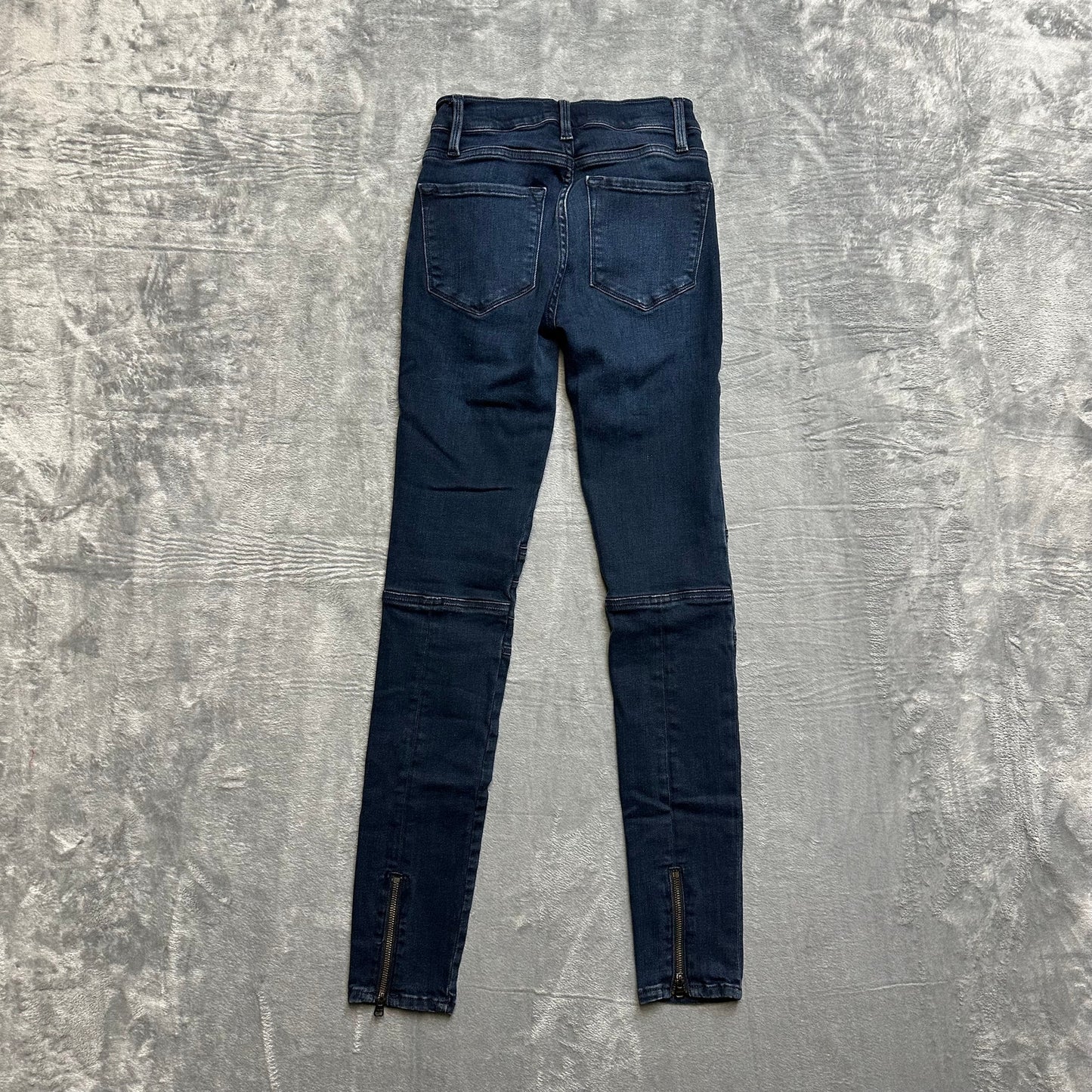 FRAME Le Skinny de Jeanne Moto Jeans Women’s Size 23 Dark Blue Denim