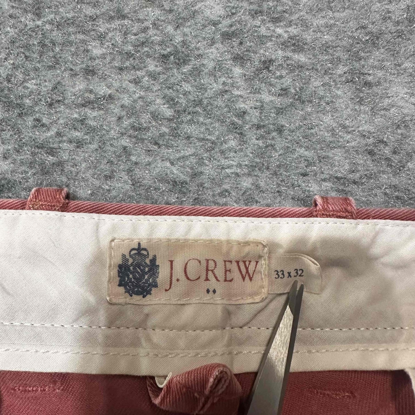 J.Crew Men's Flat Front Straight Chino Pants Size 33x32 Red