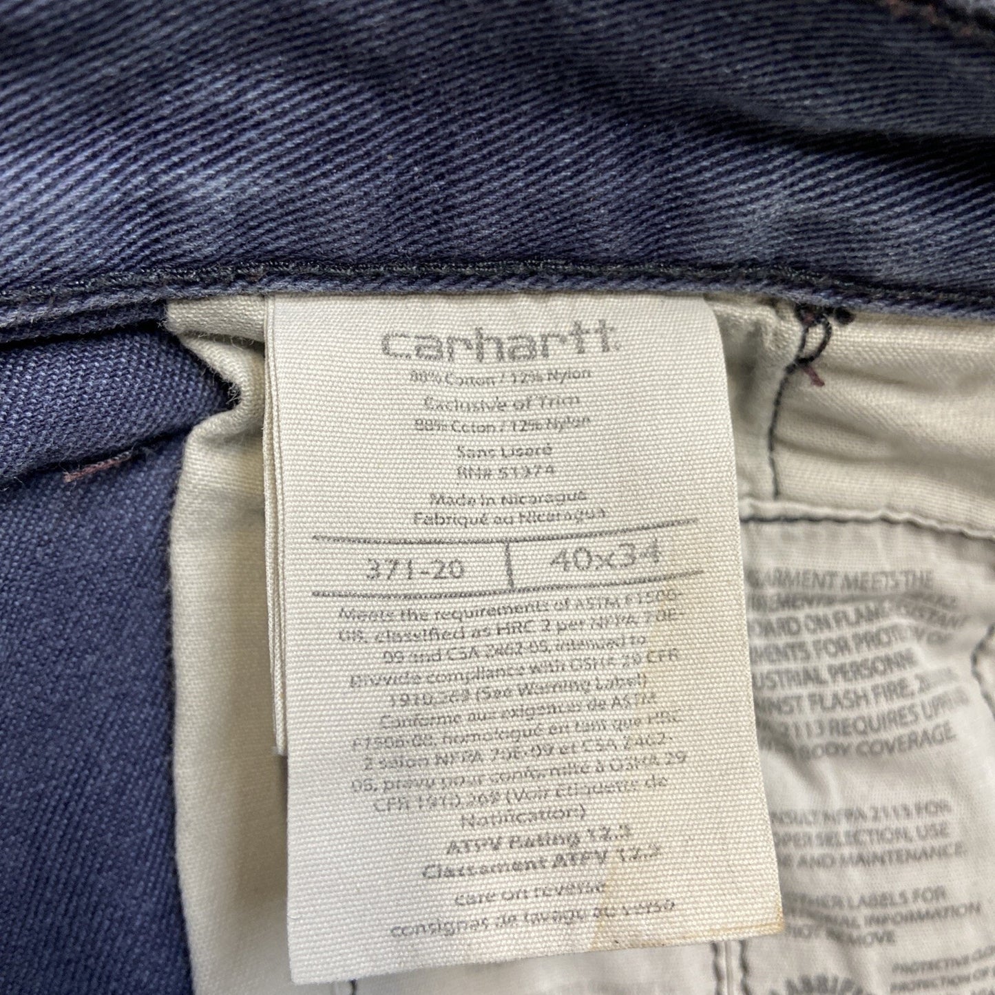 Lot of 2 Carhartt FR Chino Pants Men's Size 40x34 Gray Pants Grade A/B Wholesale