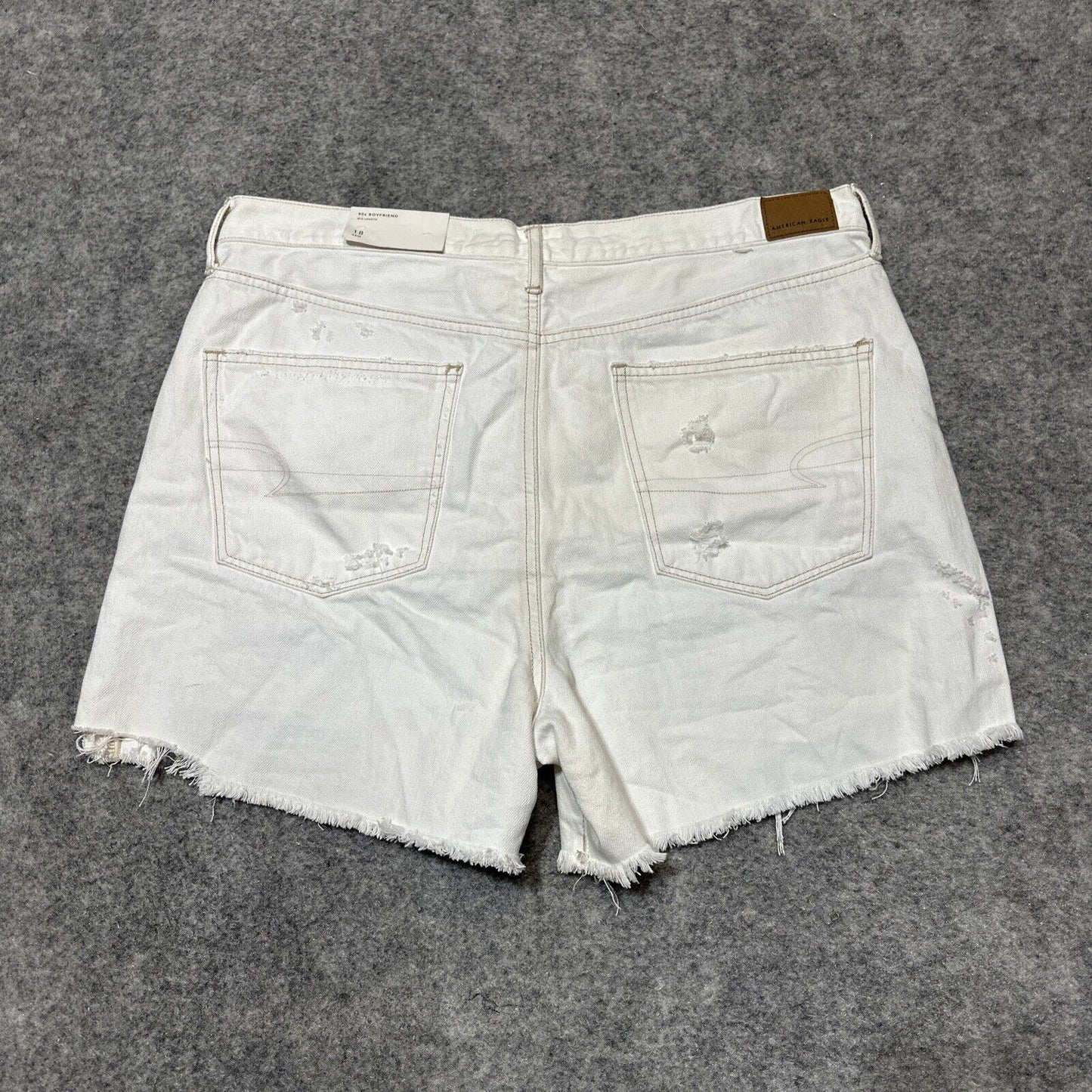 New American Eagle 90s Boyfriend Mid Length Women's Distressed Jean Shorts Sz 18