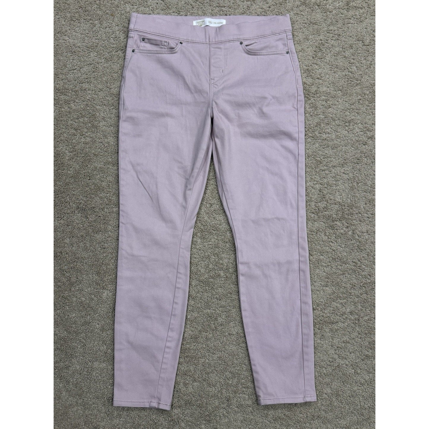 Signature Levi Strauss Gold Women's PINK Pull On Skinny Pants Size 13M W31 L30