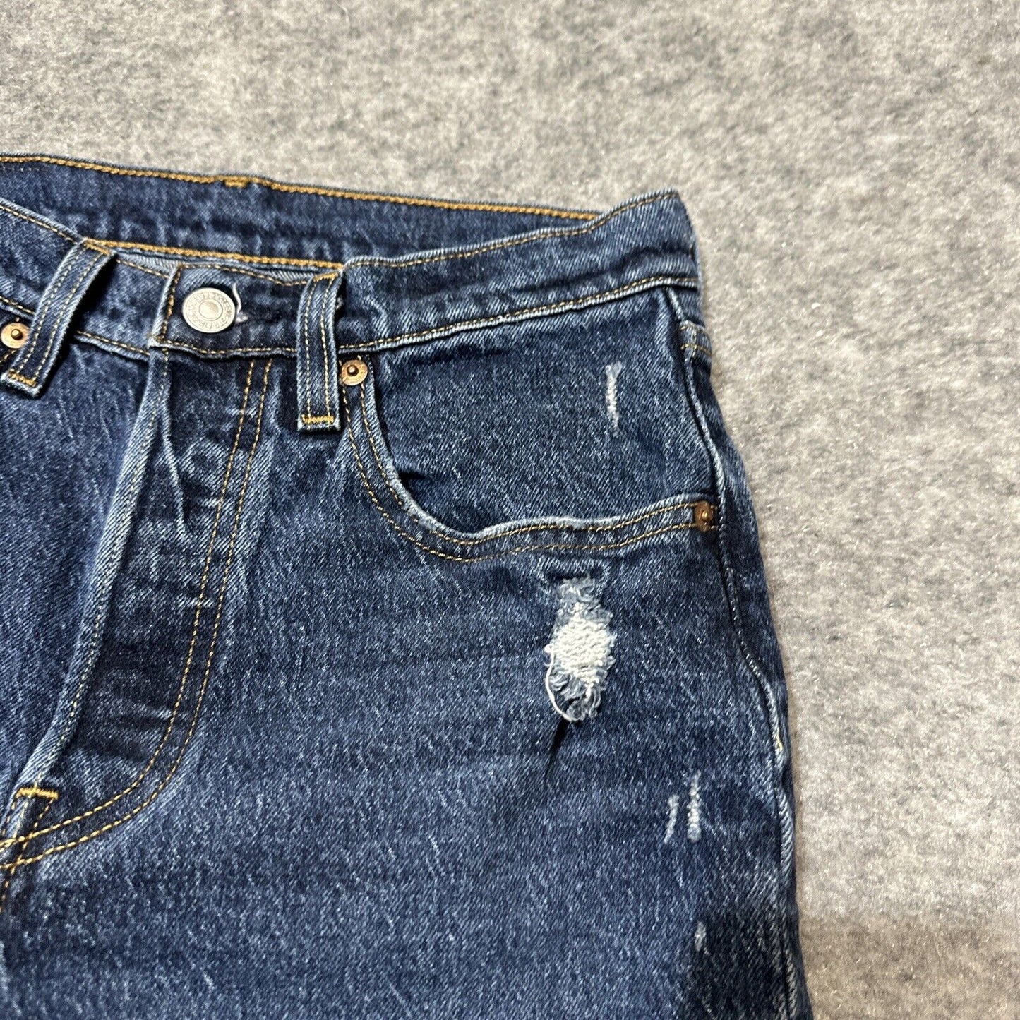Levi's 501XX Original Fit Boys Distressed Straight Jeans Size 26x26 Blue Denim