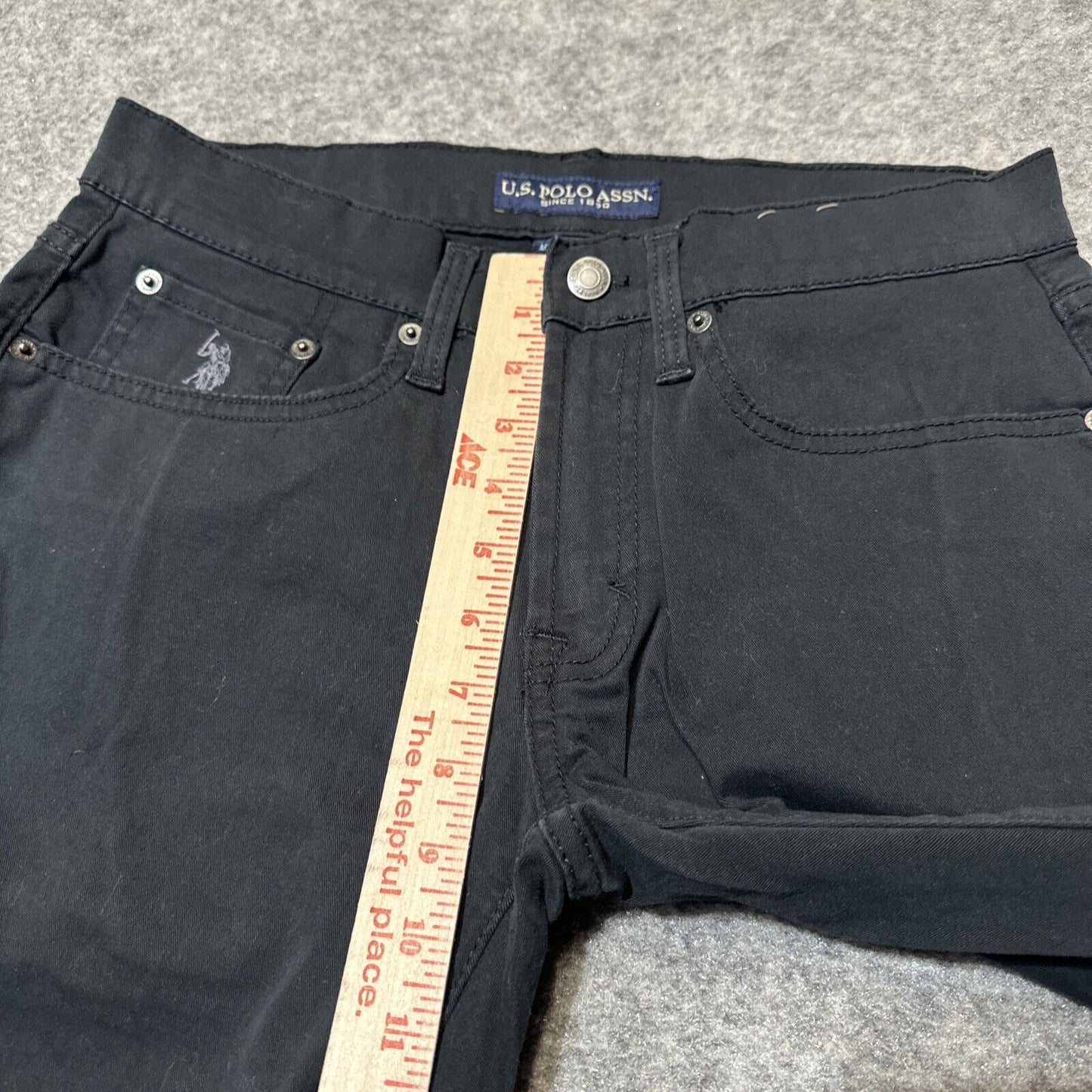 US POLO ASSN. Activate Stretch Men's Straight Jeans Size 29x30 Black Dark Denim