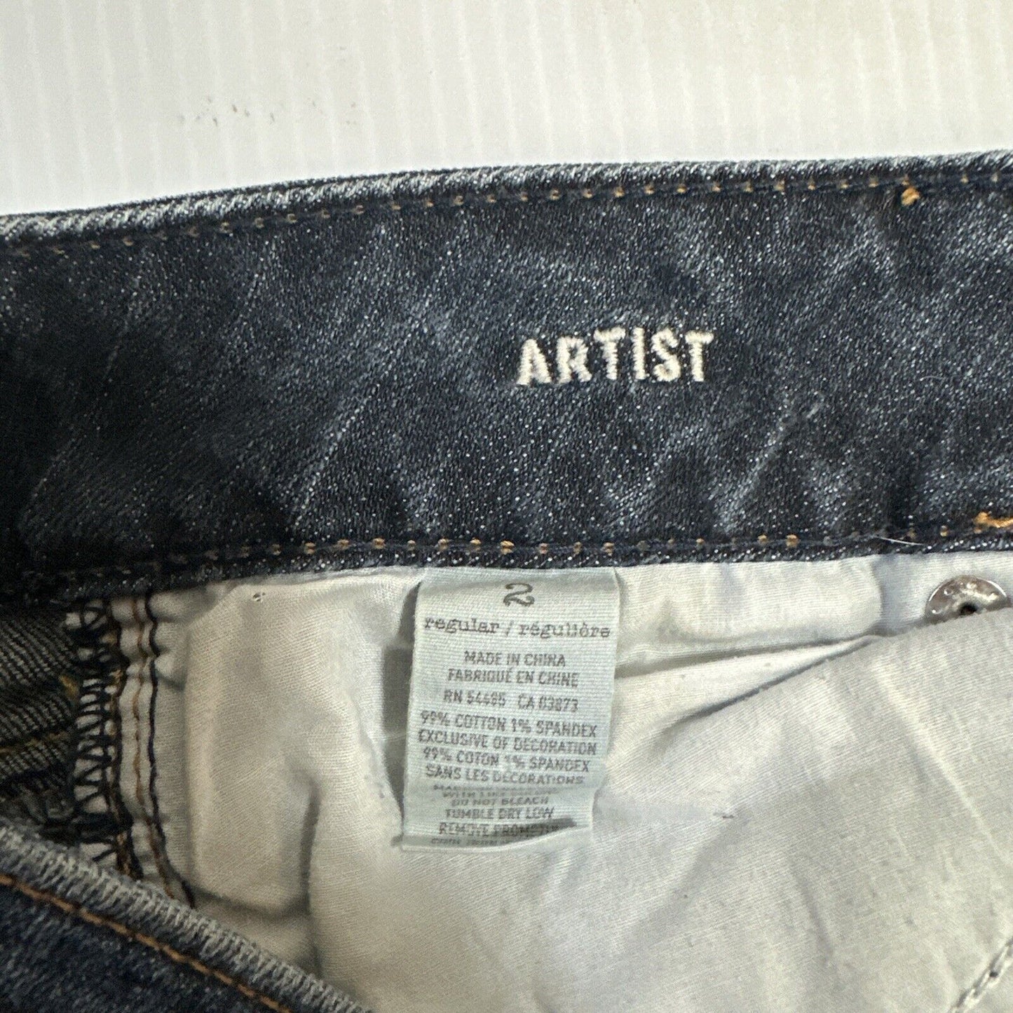 American Eagle Artist Stretch Women's Straight Jeans Size 2 R Blue Dark Wash
