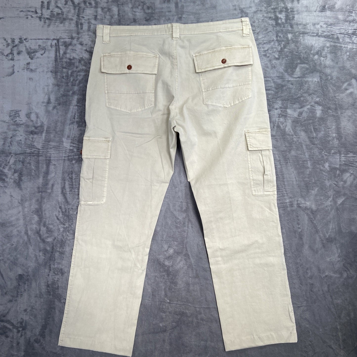 Agave Slouchy Taper Cargo Pants Men's Size 38 Twill Beige
