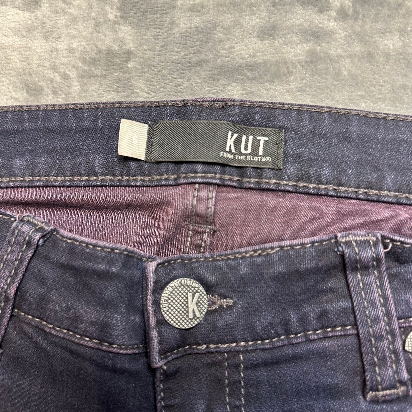 KUT from the Kloth Mia Toothpick Skinny Jeans Women’s Size 6 Purple Denim