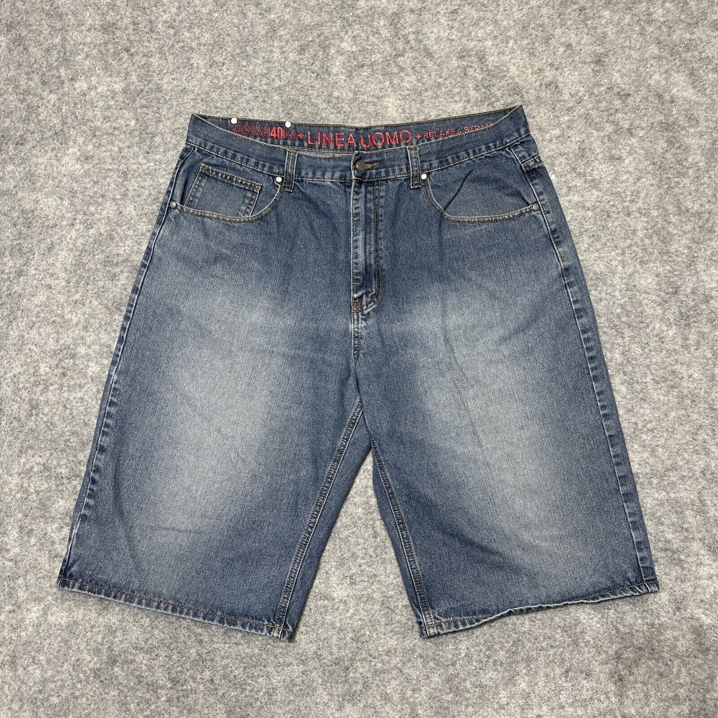 Linea Uomo Relaxed Straight Fit Men's Bermuda Jean Shorts Size W40 Blue Denim