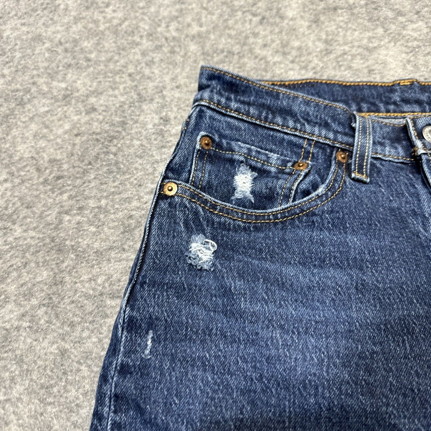 Levi's 501XX Original Fit Boys Distressed Straight Jeans Size 26x26 Blue Denim